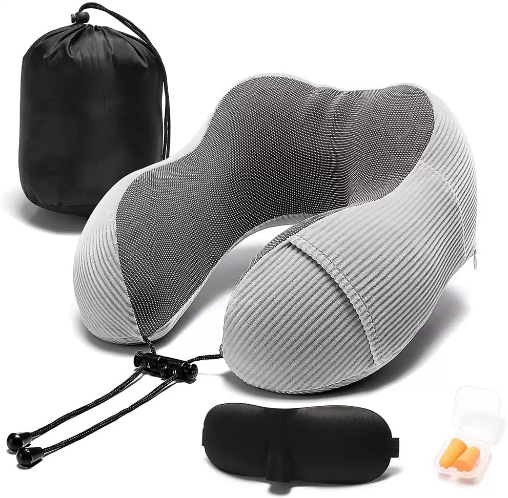 Travel Pillow Memory Foam 360 Degree Head Support Comfortable Neck Pillow