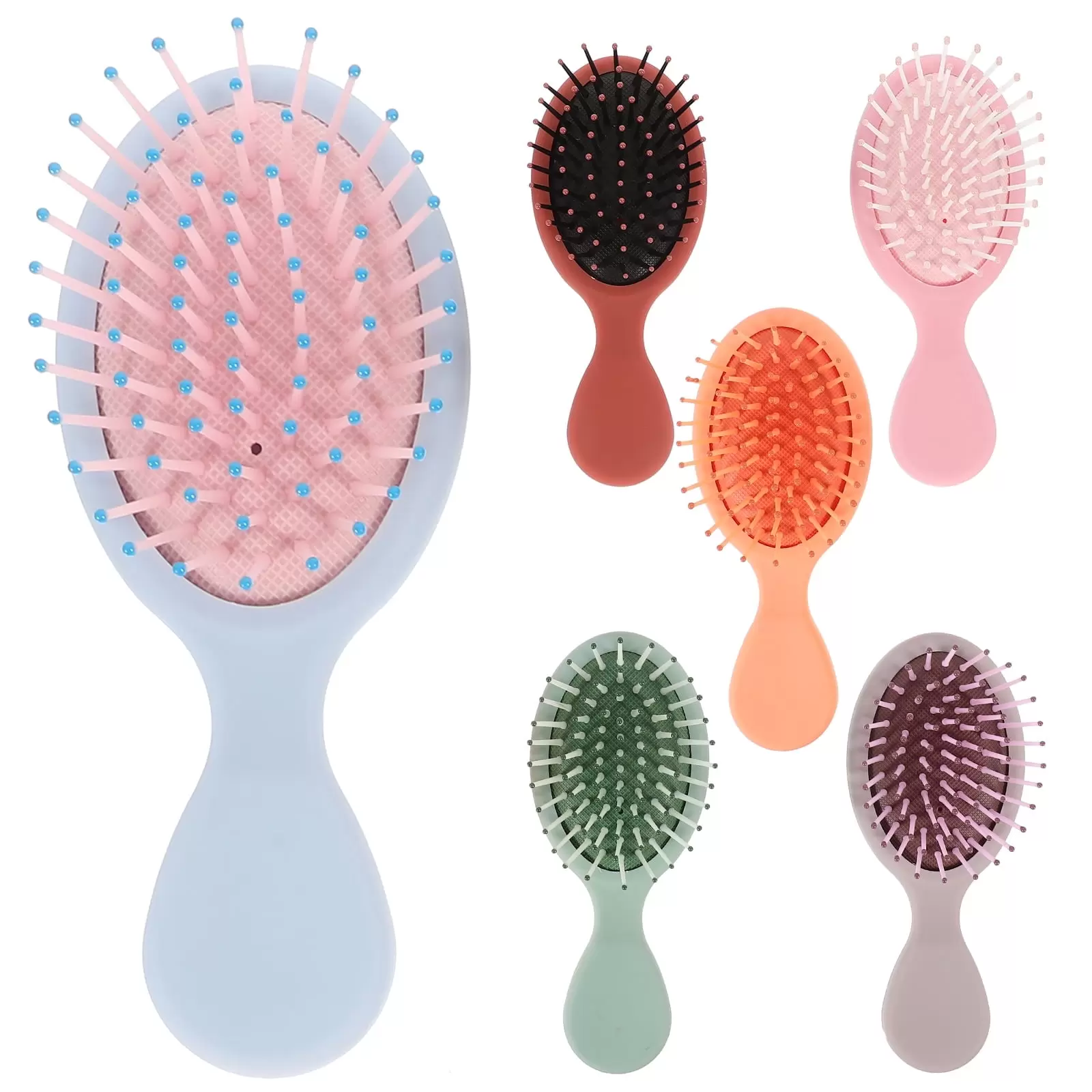 6 Pcs Mini Small Air Bag Comb Hair Brush for Dry Detangling Plastic Combs Hairbrush Thick Pocket Detangler Child Travel