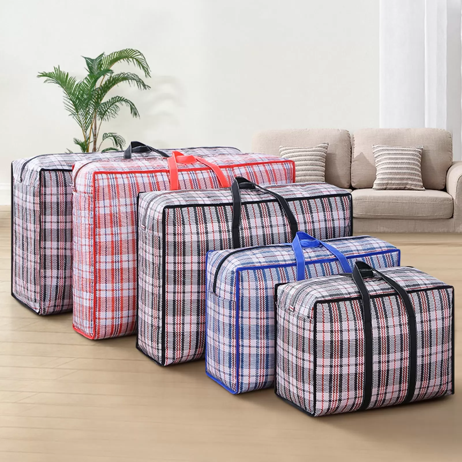 Jiaroswwei Quilt Storage Bag Multifunctional Super Large Capacity Woven Thickened Quilt Luggage Packing Bag for Home