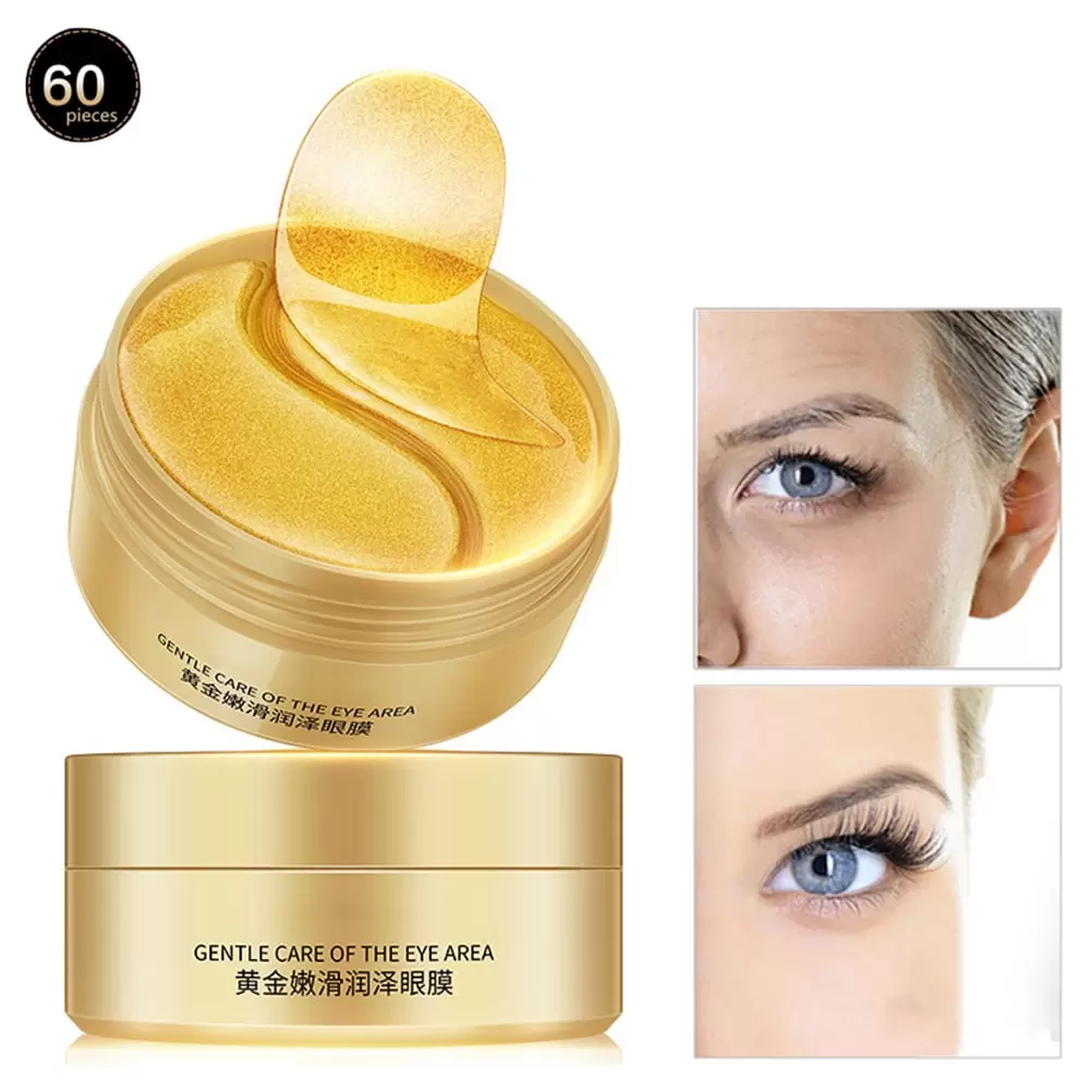 60Pcs Gold Eye Mask Anti Wrinkle Crystal Collagen Eye Patches for Eye Care Dark Circles Remove Eye Mask Gel Anti-Aging Skin Care