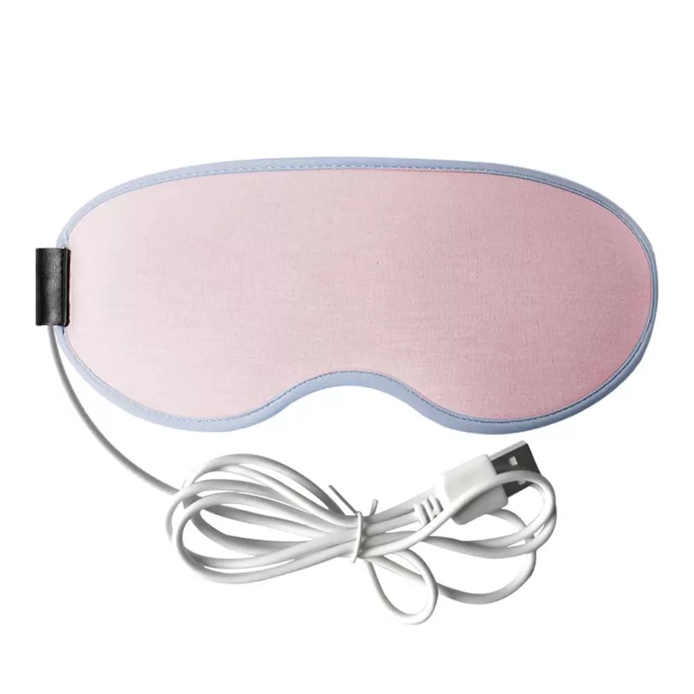 USB Steam Eye Mask Blindfold Hot Compress Eye Cover for Relieving Insomnia Dry Eye Blepharitis (Pink)