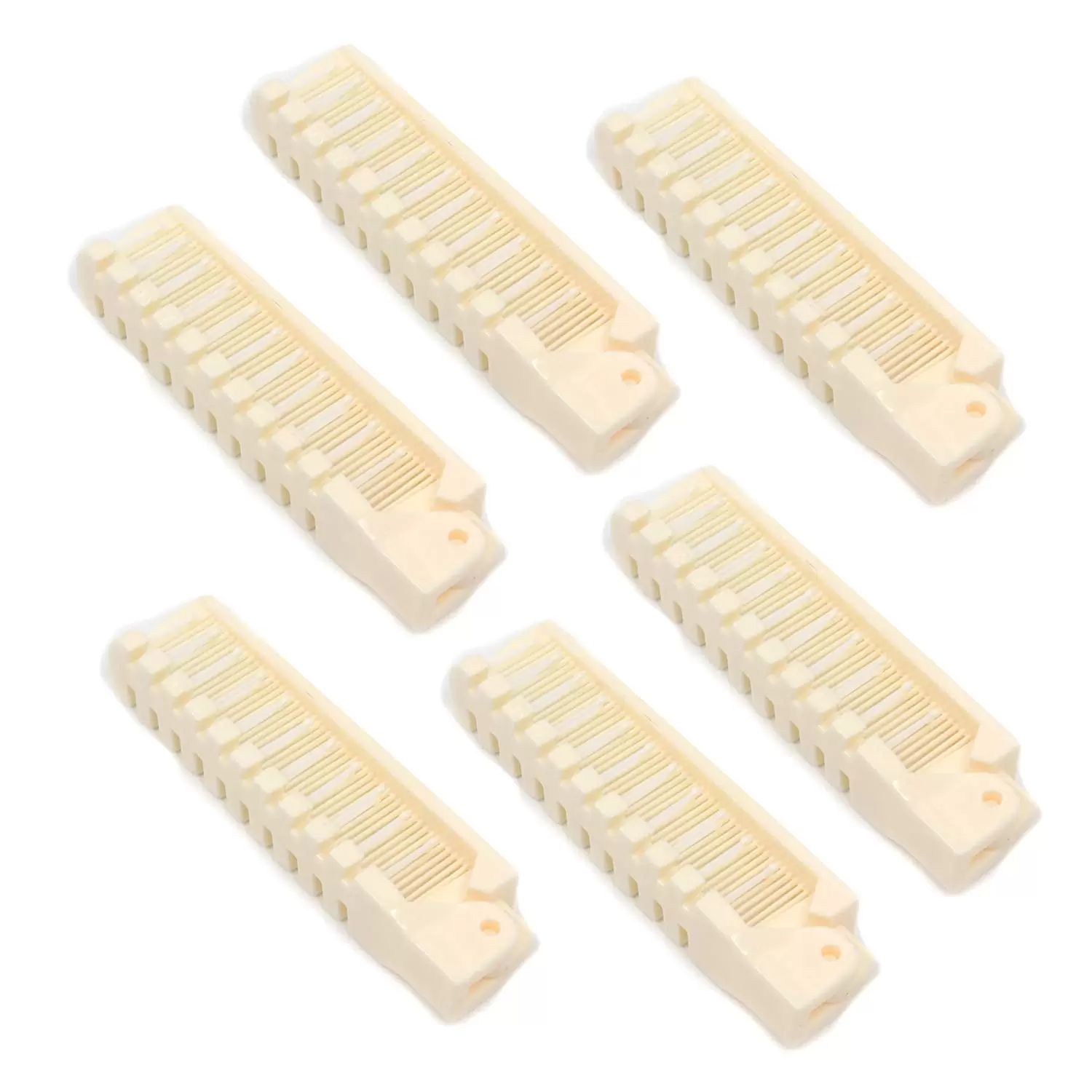 6Pcs Portable Travel Hair Comb Brush Folding Massage Hair Comb Anti-Static Hairdressing Tools Beige