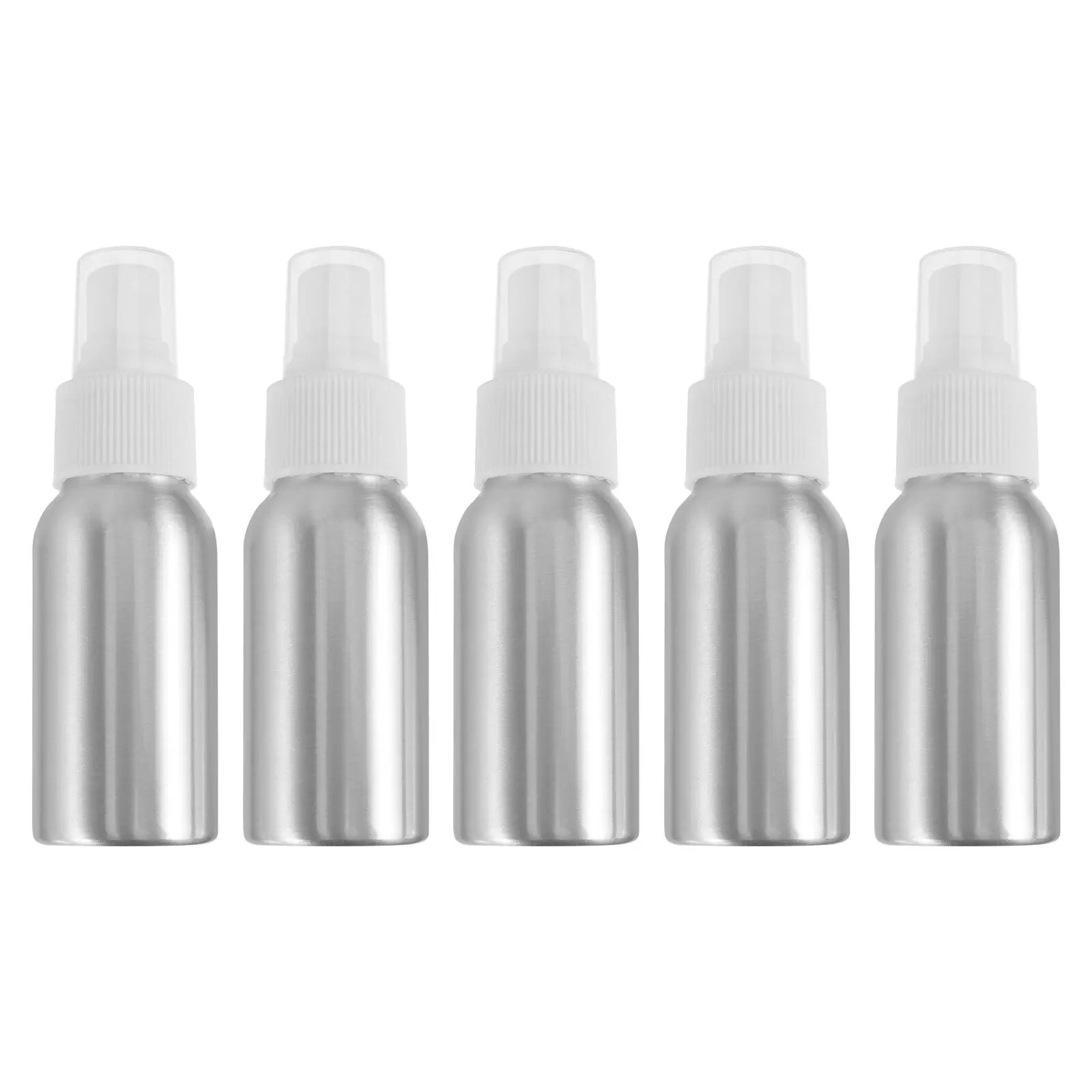 Homemaxs 5pcs 50ml Portable Spray Bottle Aluminum Travel Bottles Solid Refillable Containers Empty Travel Spray Bottle