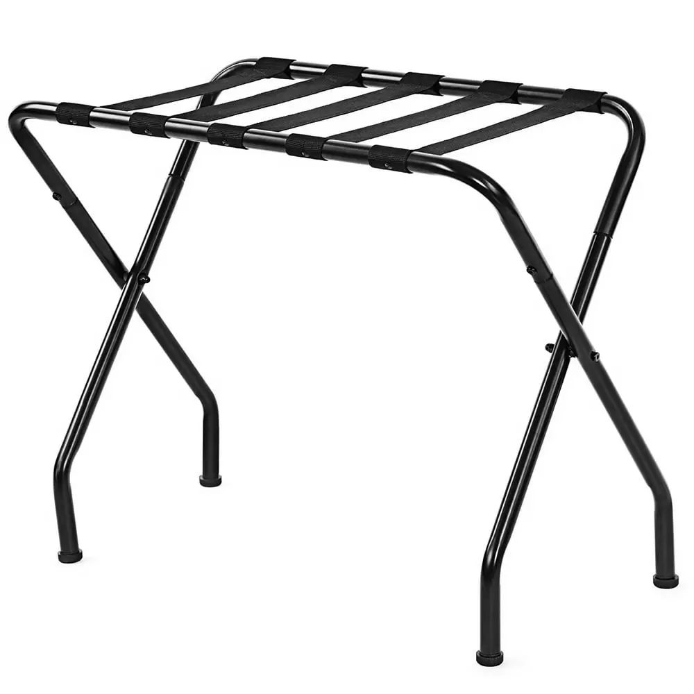 Portable Metal Luggage Rack Black-68*40*56CM