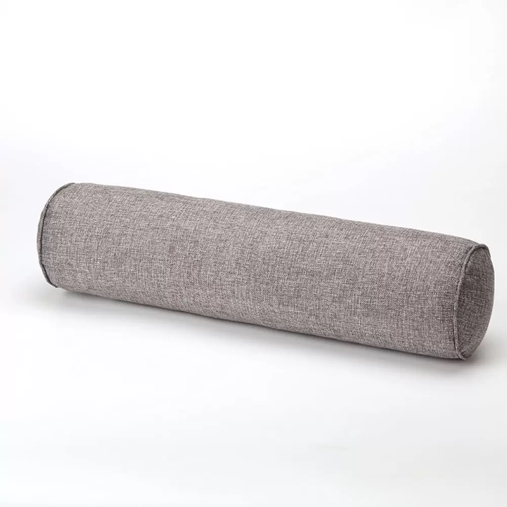 Removable Solid Color Round Cervical Pillow Bed Roll Cushion Head Leg Back Support Light Travel Column Pillow Smoke gray 10x40cm