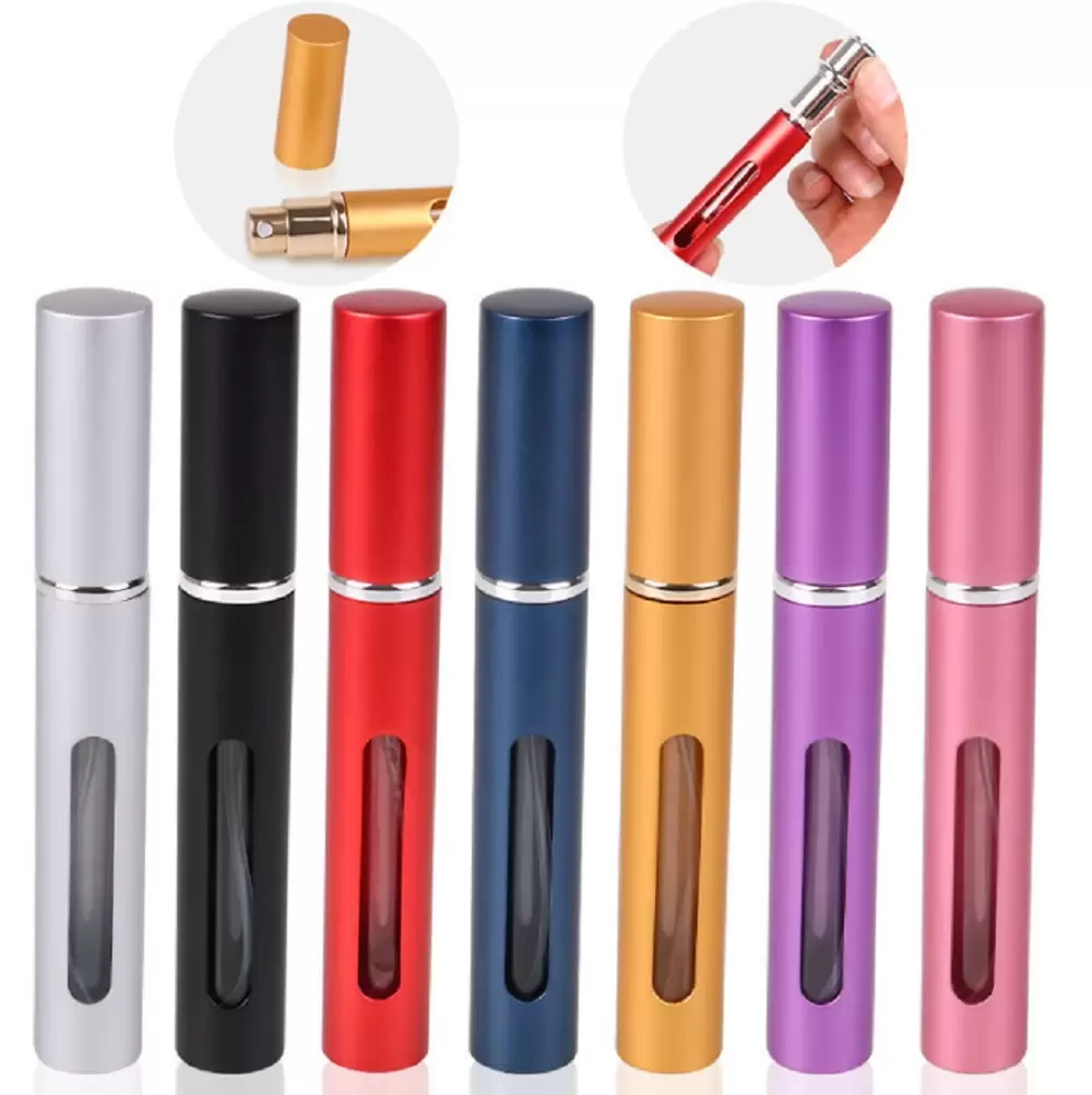 7-Piece 10ml Mini Refillable Perfume Atomizer Set - Portable Travel-Sized Spray Pump Bottles for Fragrance TIKA