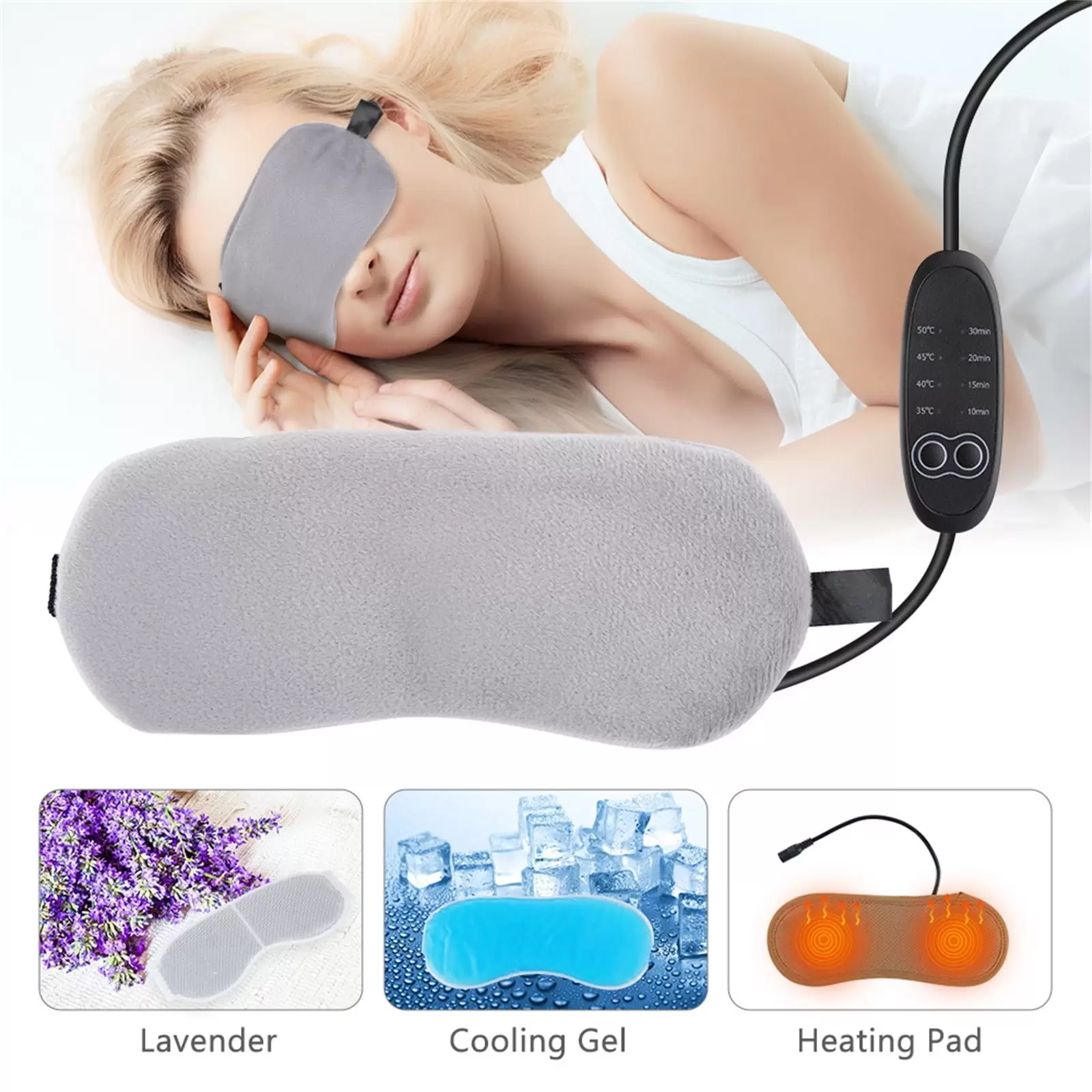 Multifunctional 2 In 1 USB Electric Heating Hot Compress Eye Mask Ice Compress Eye Mask Eye Relaxation Physiotherapy Eye Protector