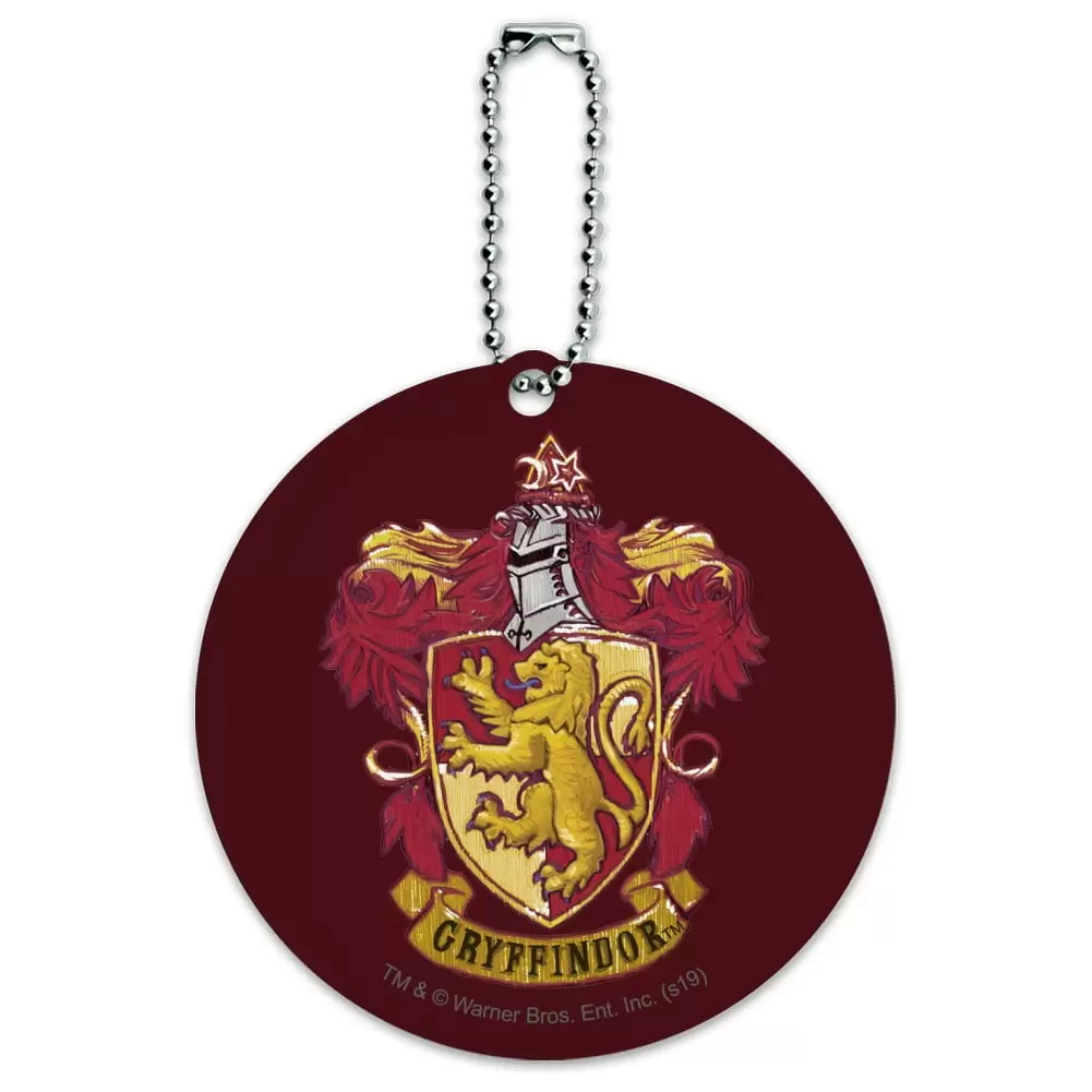 Harry Potter Gryffindor Painted Crest Round Luggage ID Tag Card Suitcase Carry-On