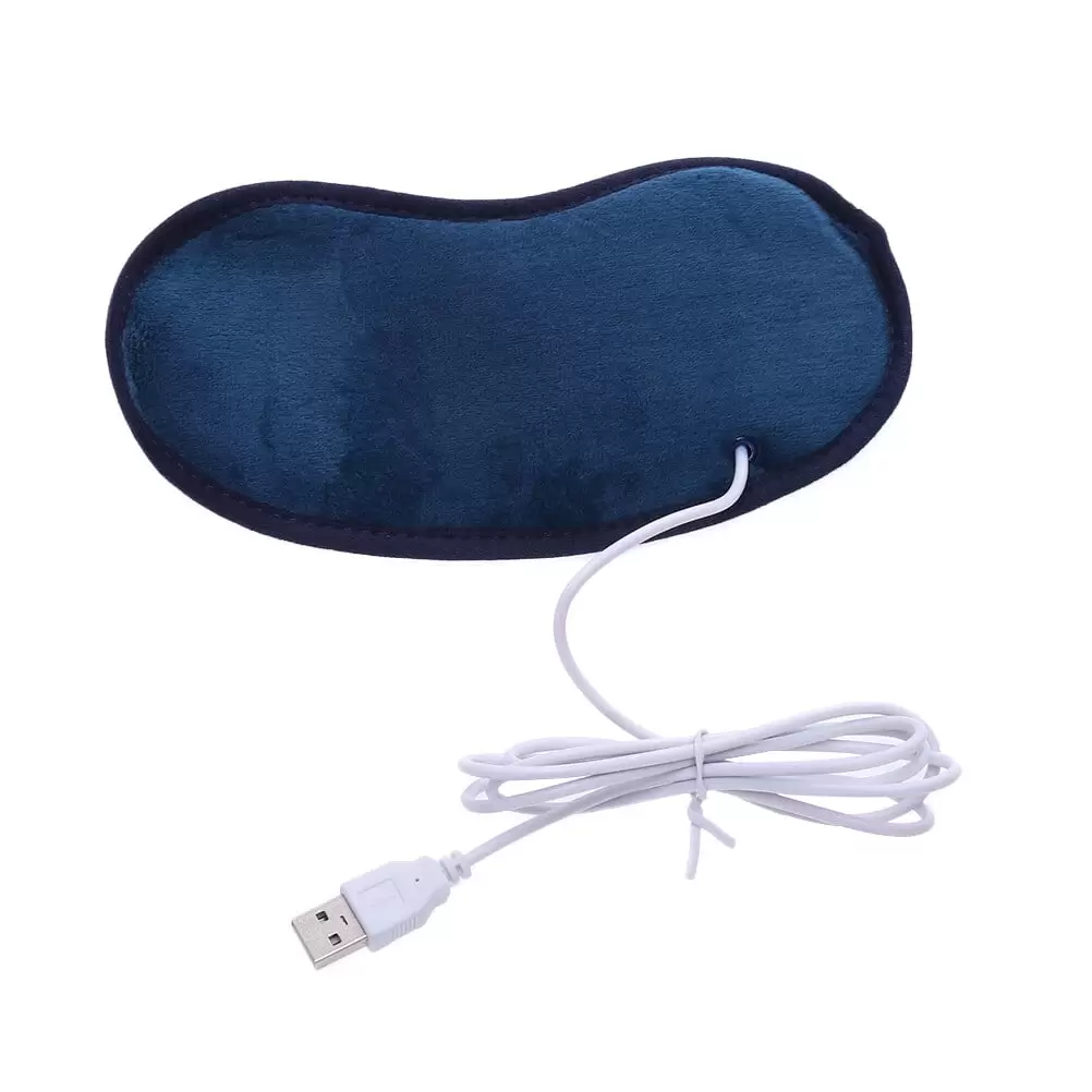 Electric USB Heated Eye Mask for Relieving Insomnia Dry Eye Blepharitis (Blue)