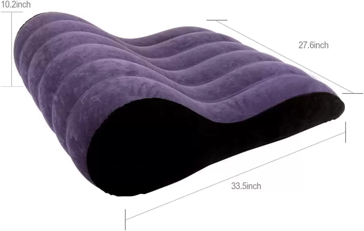 Inflatable Pillow PVC Flocking Travel Pillow Magic Cushion Body Support Pillow. Used for Couple Positioning. Deeper Position (S Pillow. PVC + Plush)