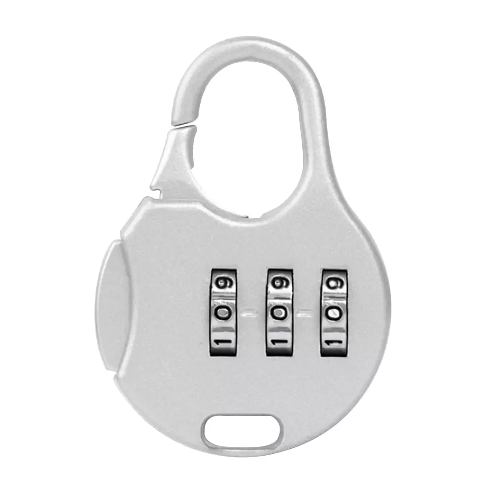 LoyGkgas New 3 Digit Code Combination Password Lock Schoolbag Anti-theft Lock (Silver)