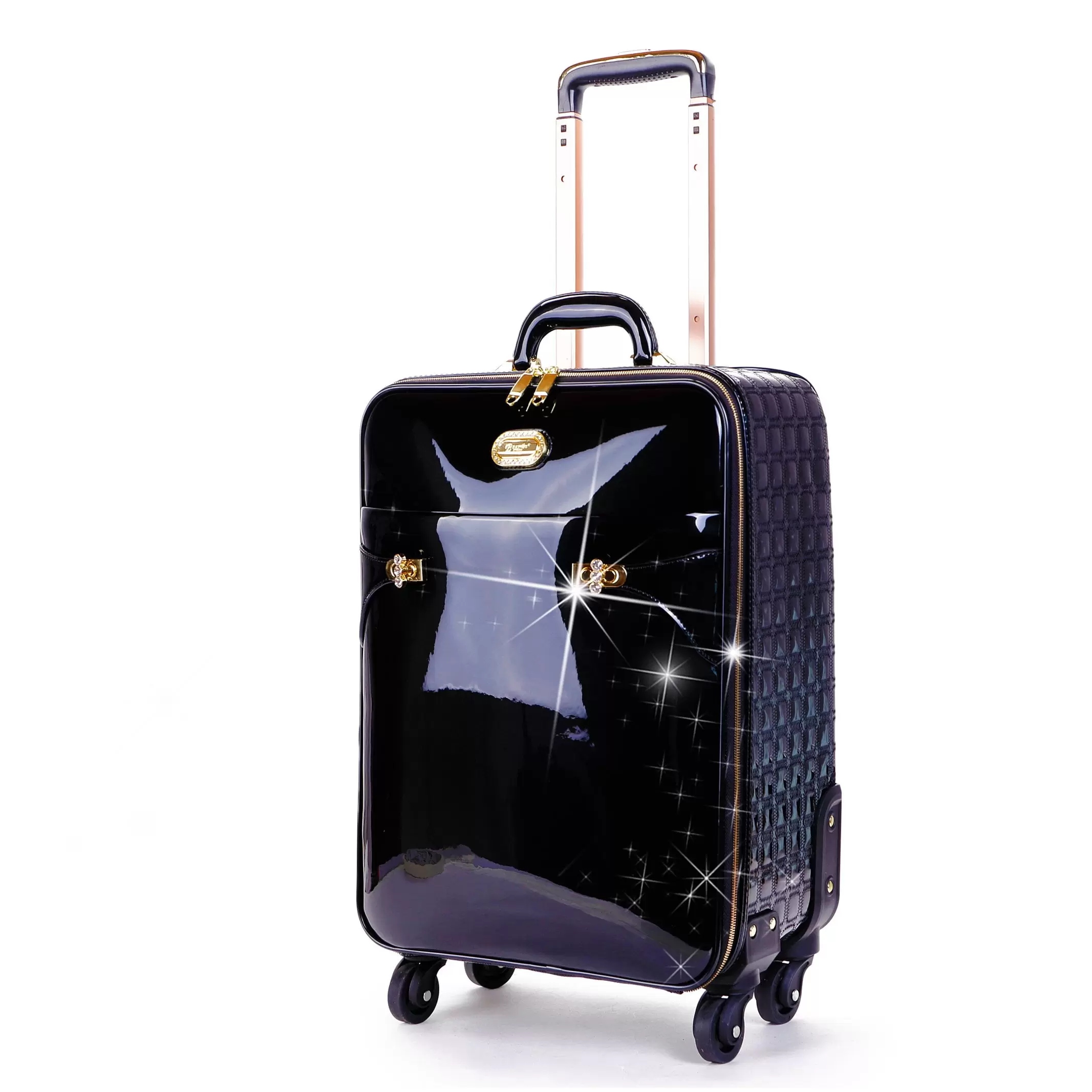 Tri-Star Durable Flexible Carry on Luggage with Spinning Wheels Suitcase