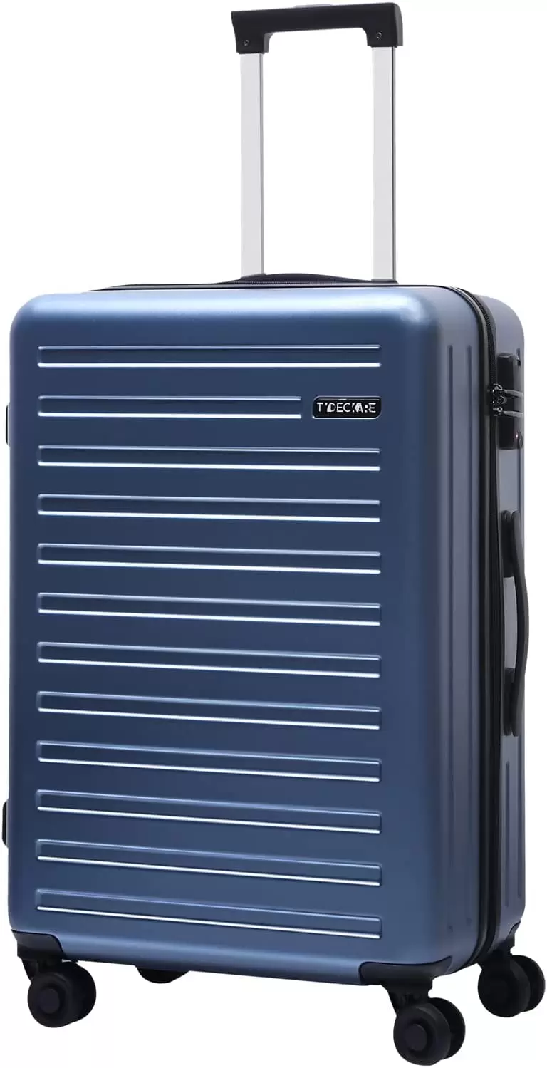 TydeCkare 28 Checked Luggage. ABS+PC Lightweight Hardshell Suitcase with TSA Lock & Spinner Silent Wheels.101L Capacity. Ice Blue