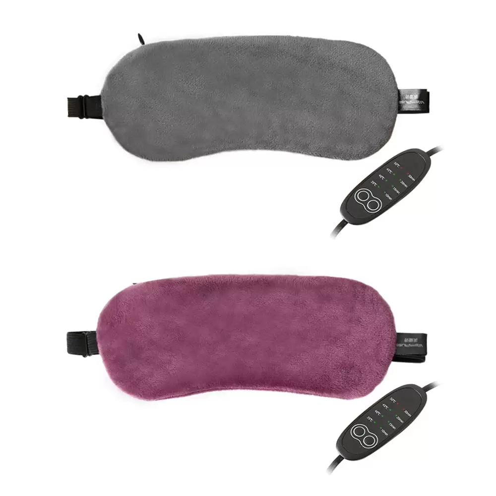 Heated eye mask to alleviate dry eye syndrome. steam hot compress eye mask