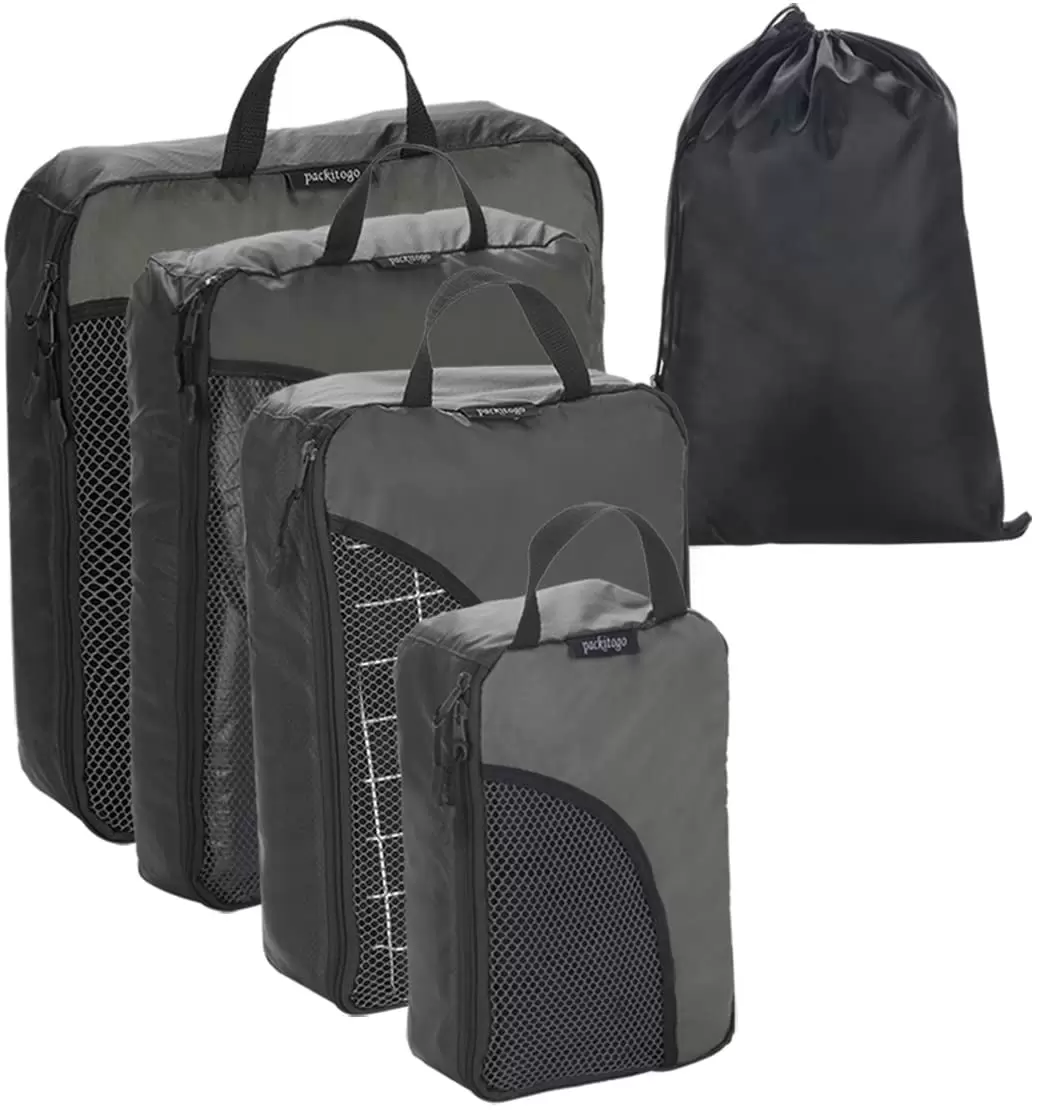 Packing Cube Combo Travel Packing Organizers Cubes for Clothing/Luggage 4pcs Set with Shoes/Laundry Bag