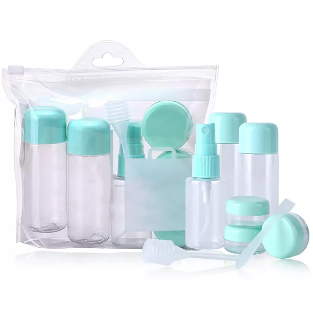 8Pcs Travel Bottles Set Leak Proof Refillable Toiletries Containers for Liquid Shampoo with Spray Bottle Cosmetic Cream Bottles