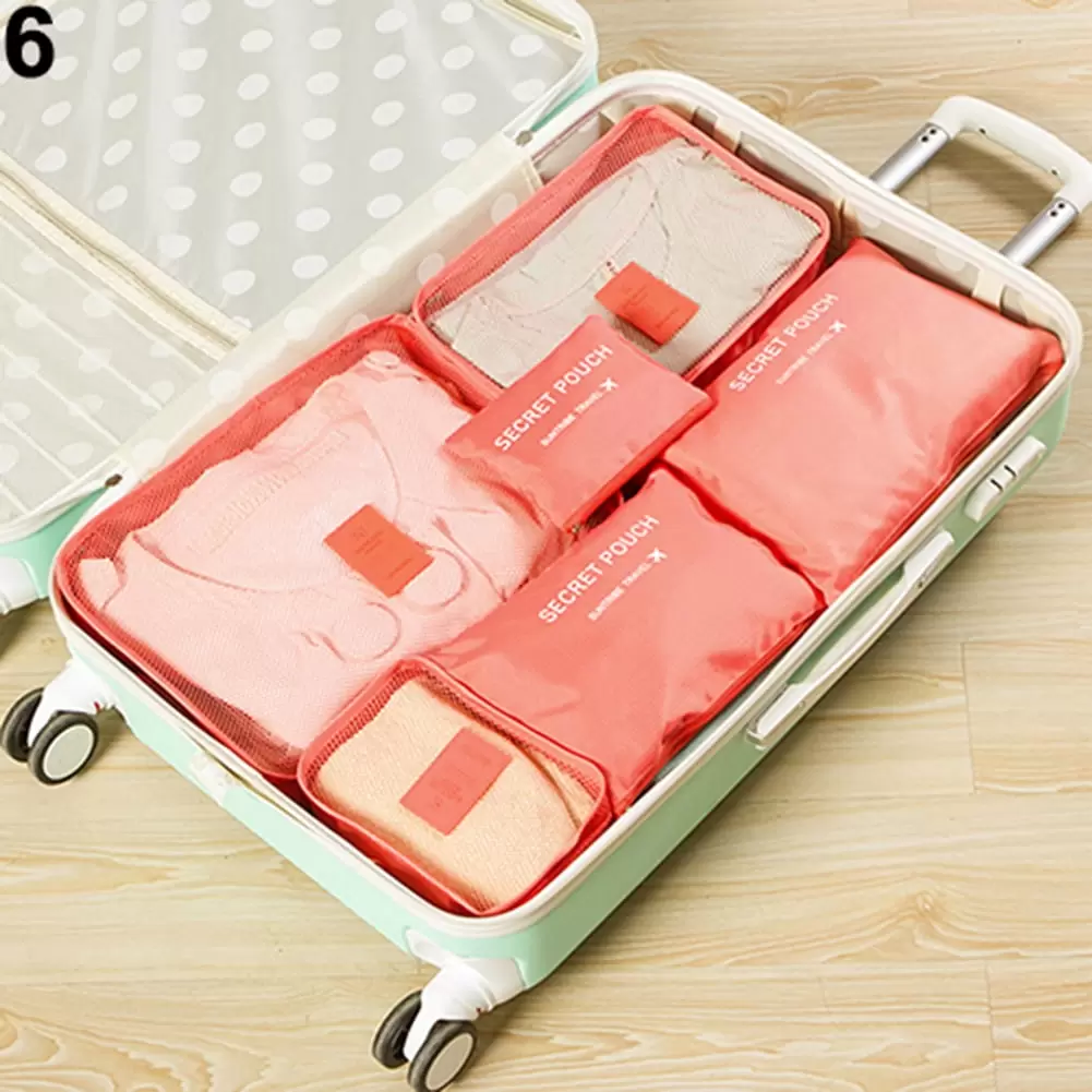 6 Pcs Travel Storage Bags Large Capacity Luggage Suitcase Bag Portable Organizer