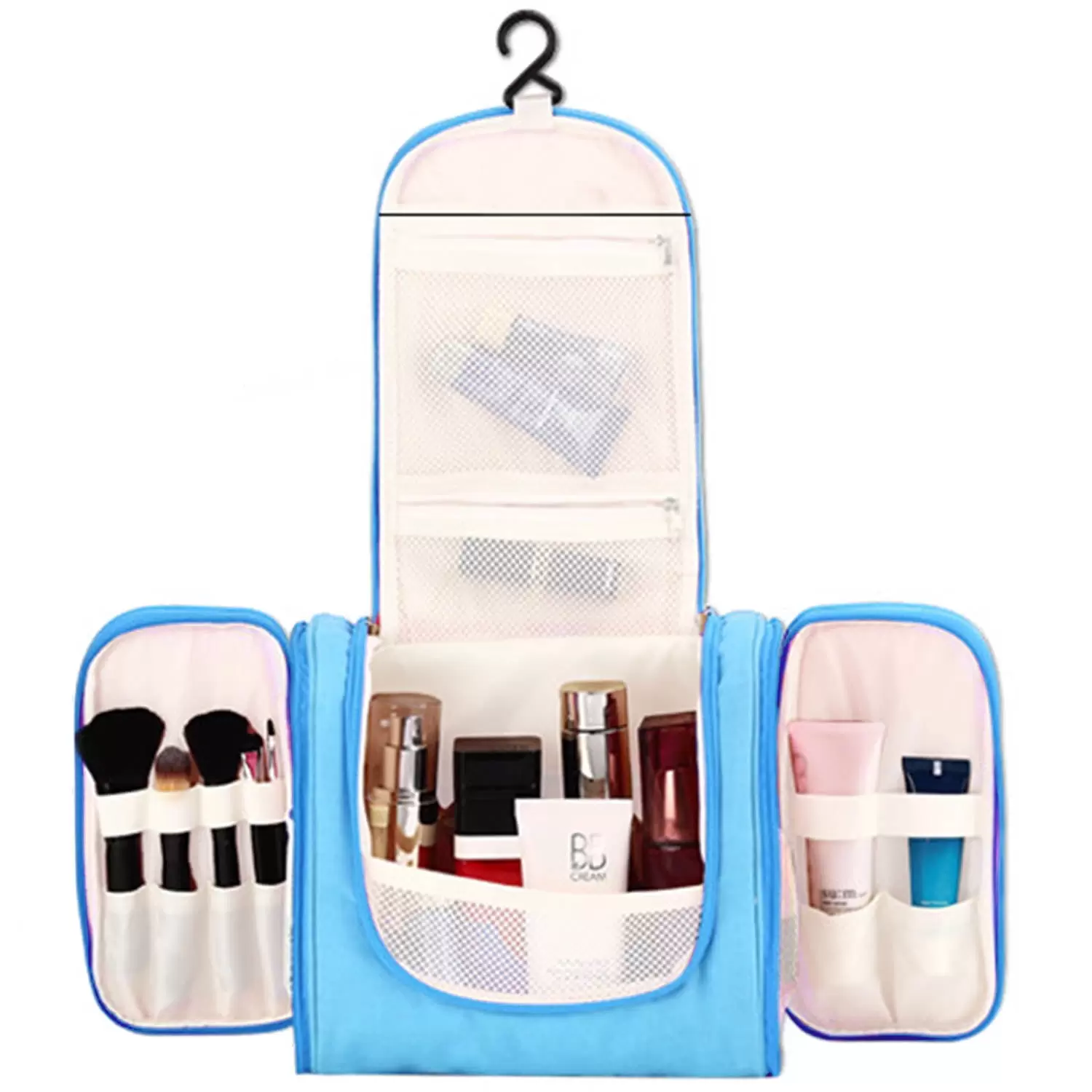 CoreLife Hanging Travel Toiletry Bag Organizer - Compact Portable Bathroom Cosmetics Makeup Storage Kit for Women