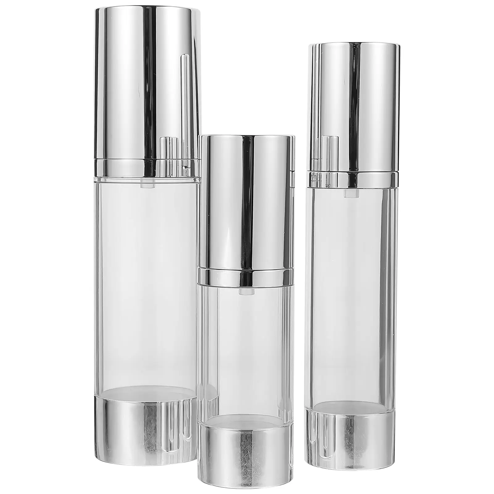 3pcs Airless Pump Bottle Refillable Cosmetics Container Makeup Foundations Leakproof Container