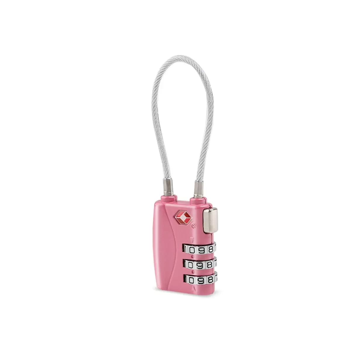 Portable TSA Approved Security Cable Luggage Lock 3-Digit Combination Password Lock Padlock (Pink)