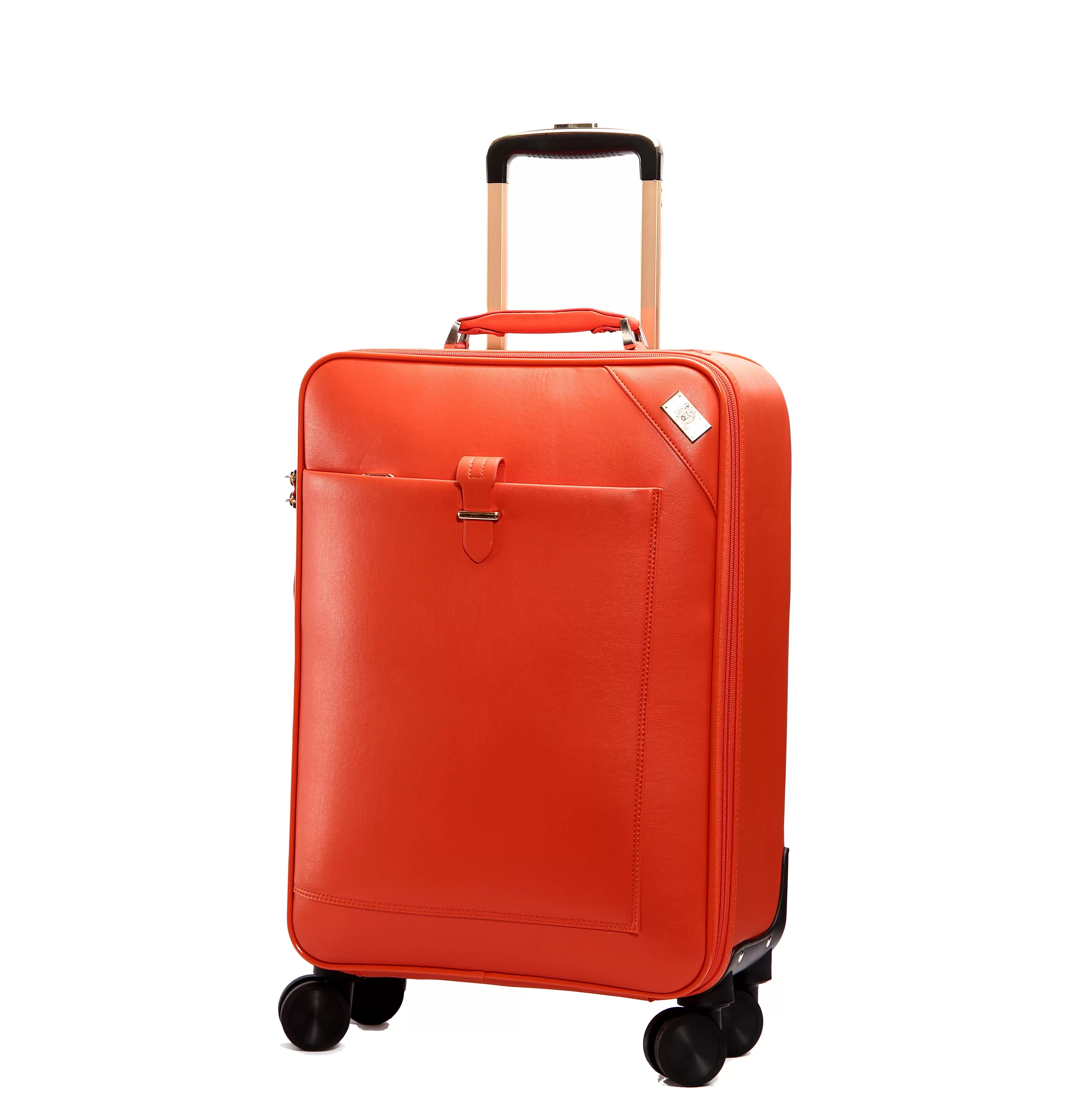 SEMMS LUXURY LEATHER LUGGAGE BOX 24 ORANGE