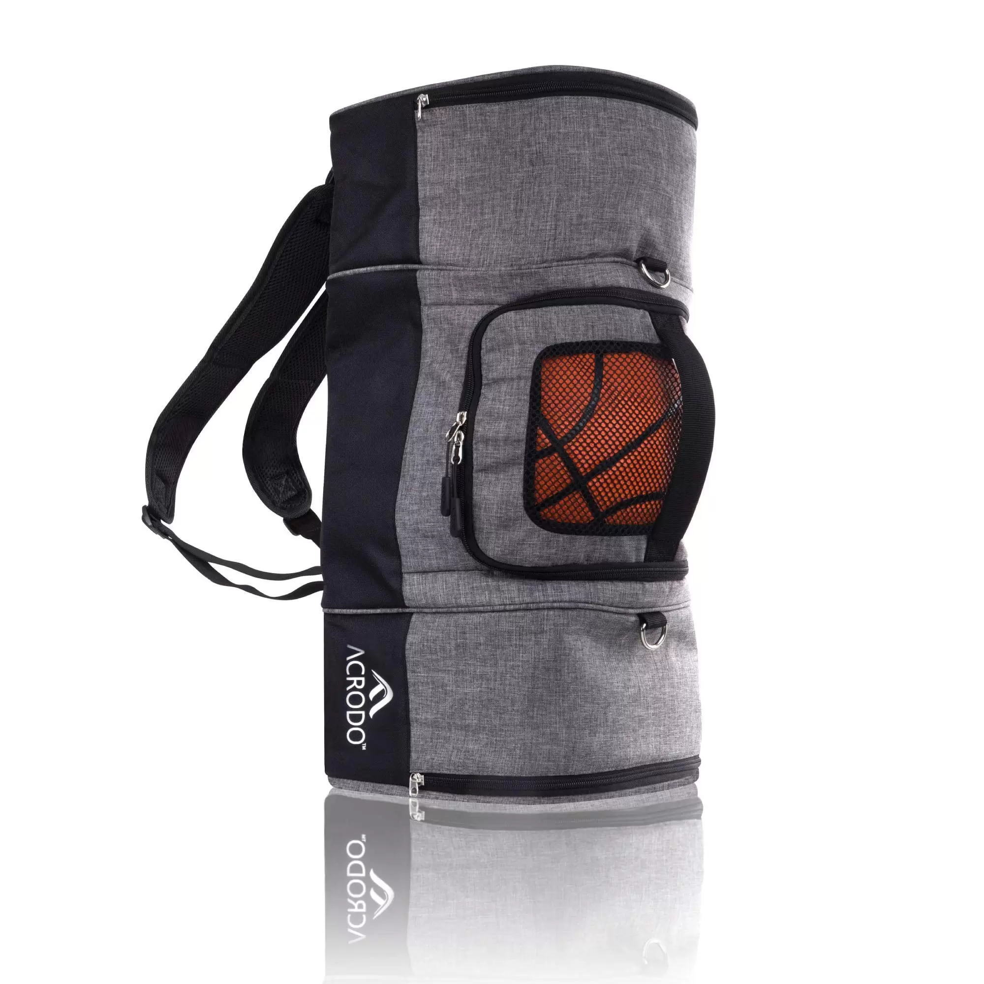 Acrodo Basketball Backpack Sports Duffel Bag (Gray)