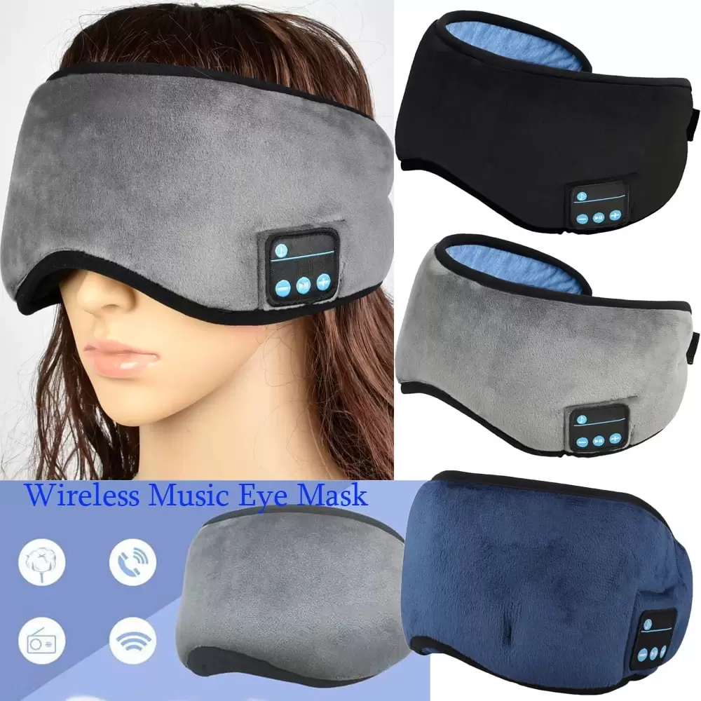 Walbest Home Travel Smart Eye Mask Bluetooth 5.0 Wireless Call Binaural Stereo Music Shading Sleep Eye Mask. Comfortable Eye Patch Light-isolating for Naps