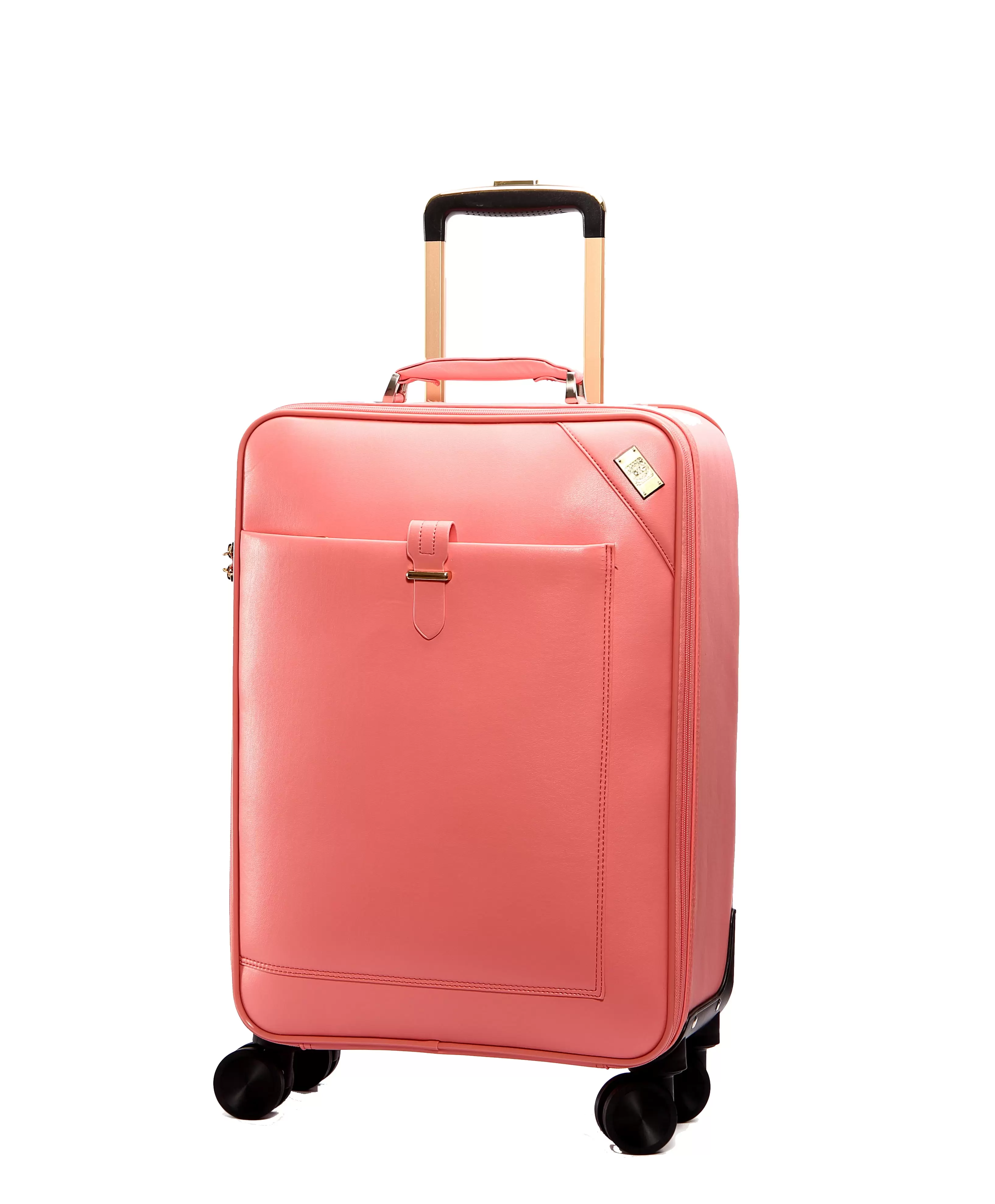 SEMMS LUXURY LEATHER LUGGAGE BOX 24 LIGHT PINK