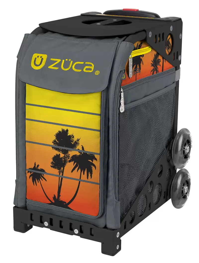 Zuca 18 Sport Bag - Tropical Sunset with 2 Small Utility Pouch (Black Frame)