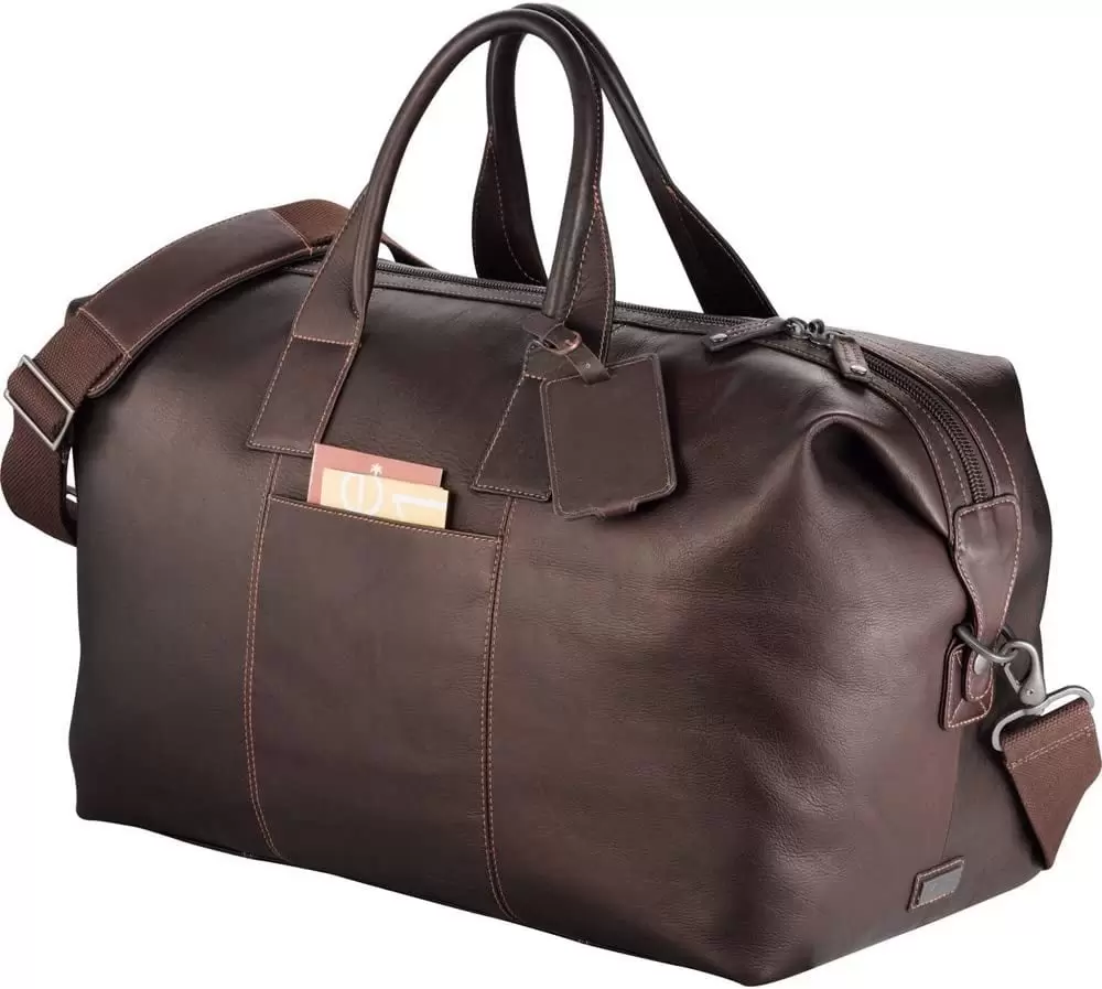 Kenneth Cole New York EQ34 Kenneth Cole Colombian Leather Weekender Duffel Duffle Tote Bag