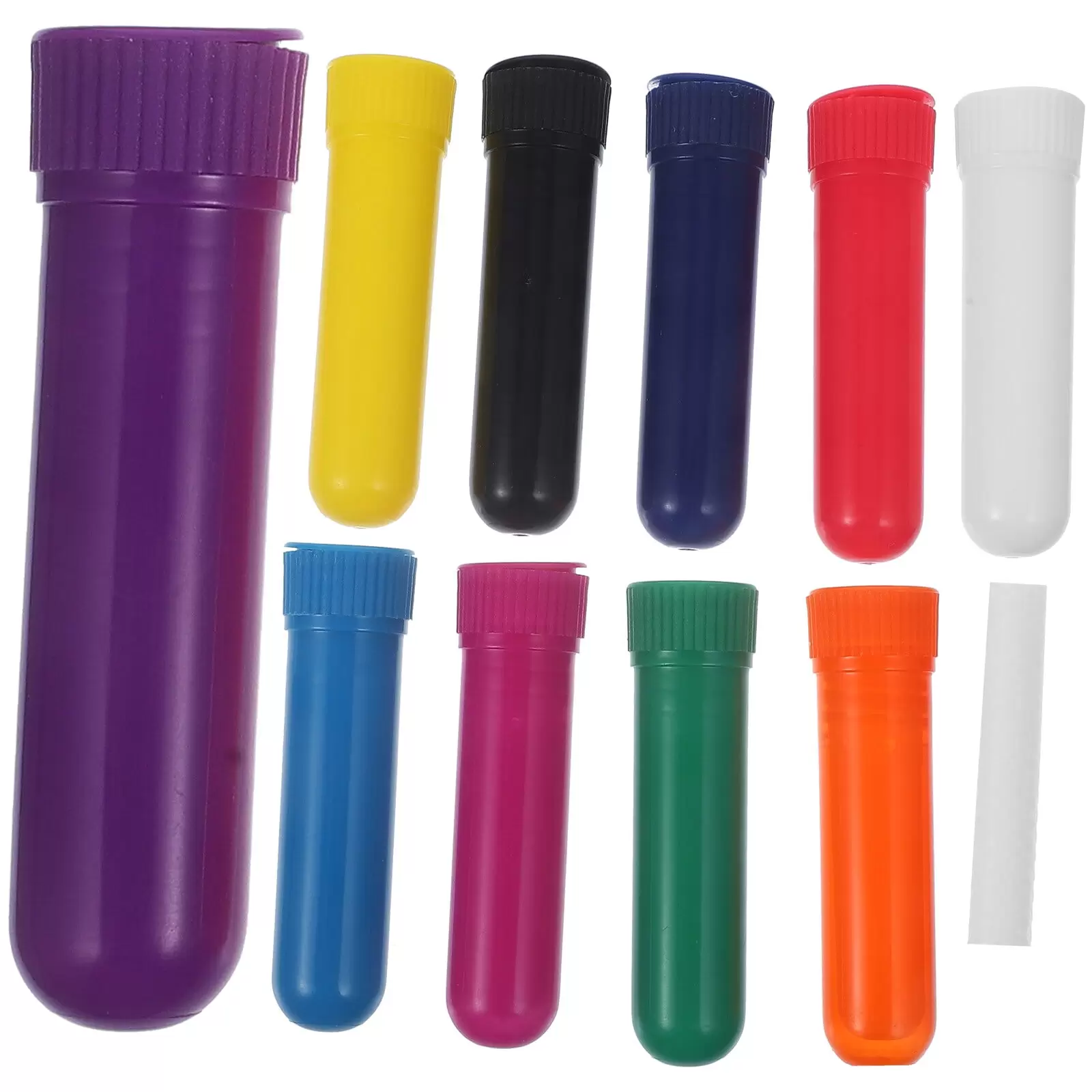 12 Sets Aromatherapy Blank Nasal Inhaler Tubes Refillable Empty Tubes Nose Nasal Container with Cotton Bar (Mixed Color)