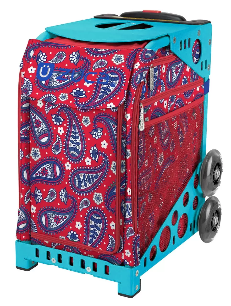 Zuca 18 Sport Bag - Paisley in Red (Turquoise Frame)