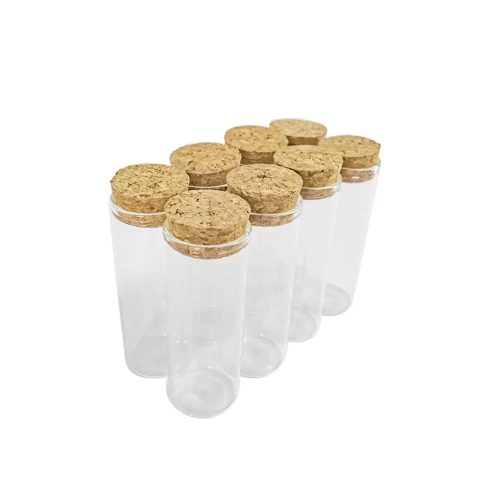 Test Tube Bottle with Cork Stopper 40ml Empty Glass Jars idea for Wedding Small Wishing Bottles Wholesale 6pcs