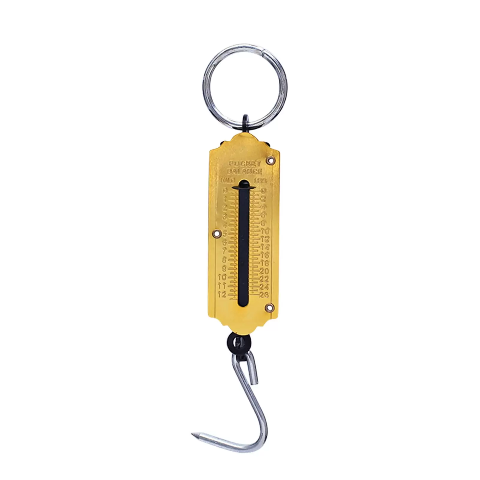 iOPQO Hooks Yellow Portable Mechanical Scale Hook Weigh Vertical Portable Scale called vertical portable scale A (12KG) A