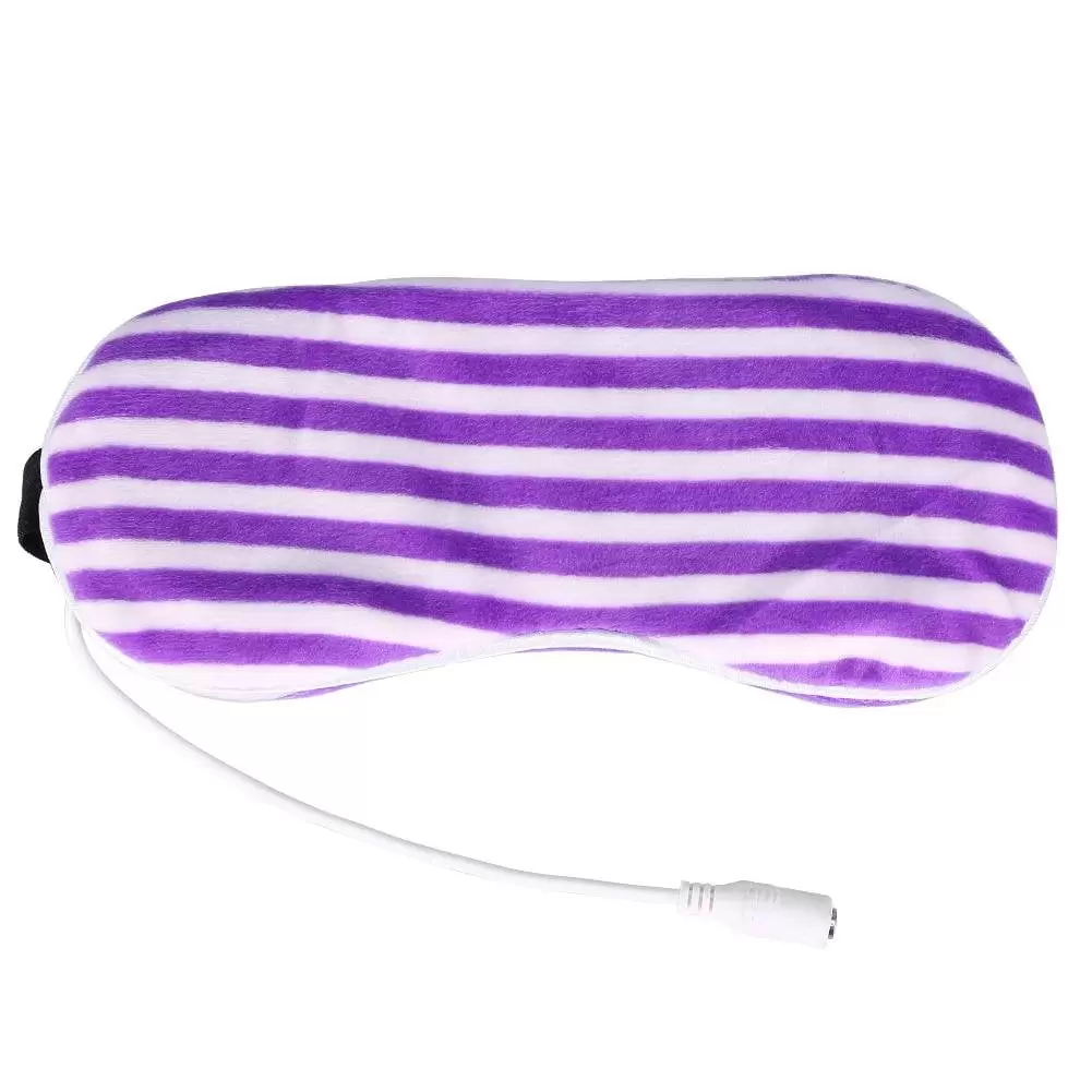 MesaSe Electric USB Heated Eye mask Heating Steam Eyeshade Lavender Eye Mask Warming Night Eyes Massage Mask Sleep Travel Portable for Relieve Blepharitis. Purple Stripe