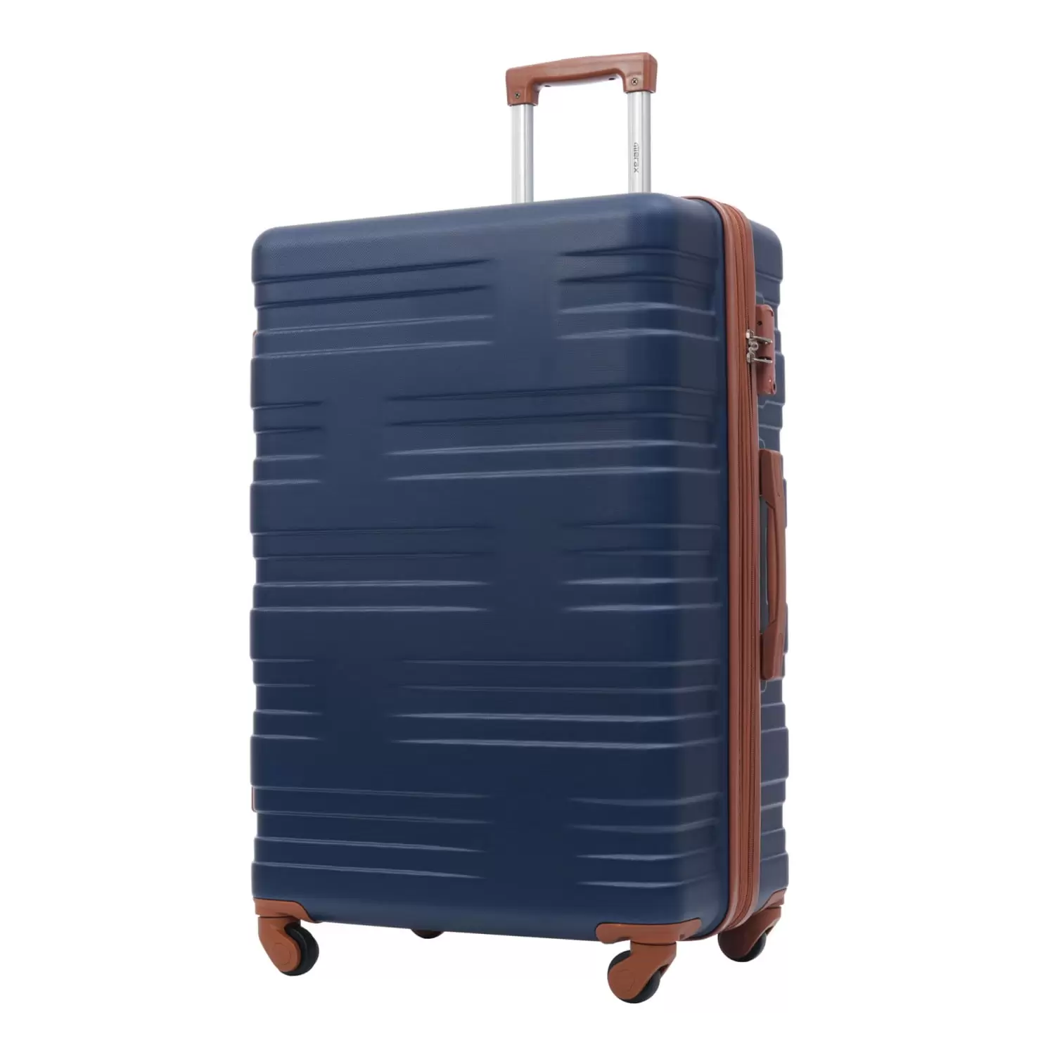 ABS 24 Luggage with TSA Lock and Spinner Wheels. Lightweight Hardside Travel Suitcase. Blue & Brown