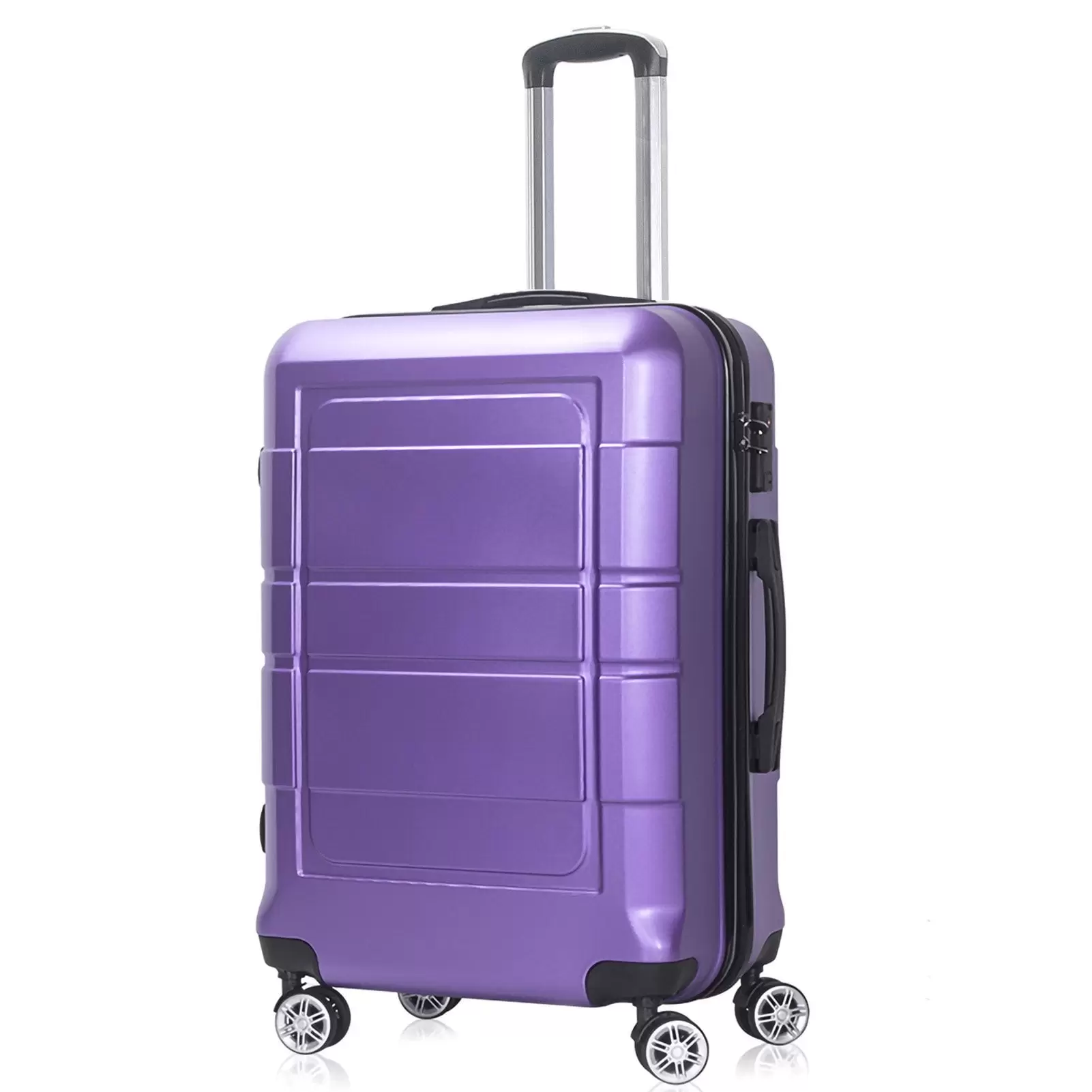 AEDILYS 20 Inch Carry On Luggage. TSA Lock. Travel Suitcase with Spinner Wheel. Purple