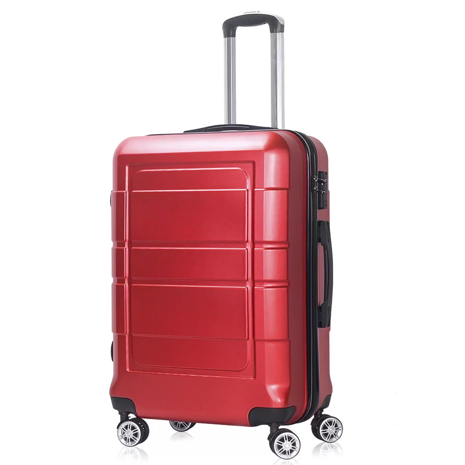 AEDILYS 20 Inch Carry On Luggage. TSA Lock. Travel Suitcase with Spinner Wheel. Red