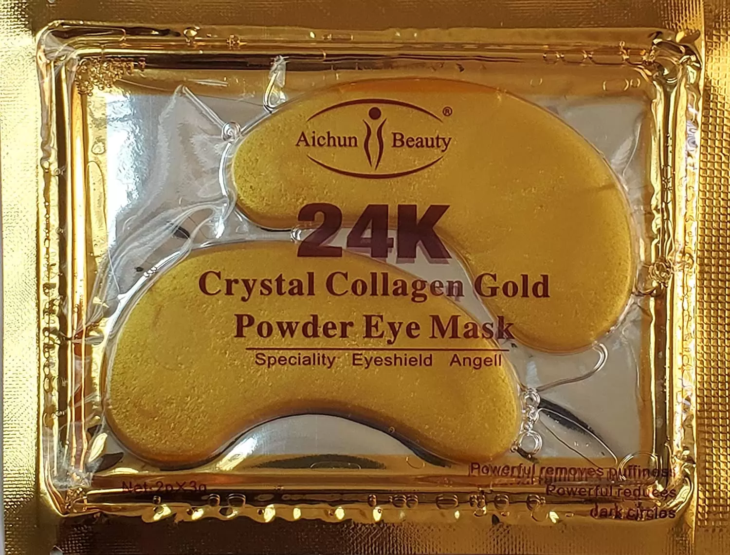 AICHUN BEAUTY 100 Pairs 24K Gold Powder Collagen Eye Mask Sheet Patch Anti Ageing Remove Bags Dark Circles Anti Wrinkle Moisturizing