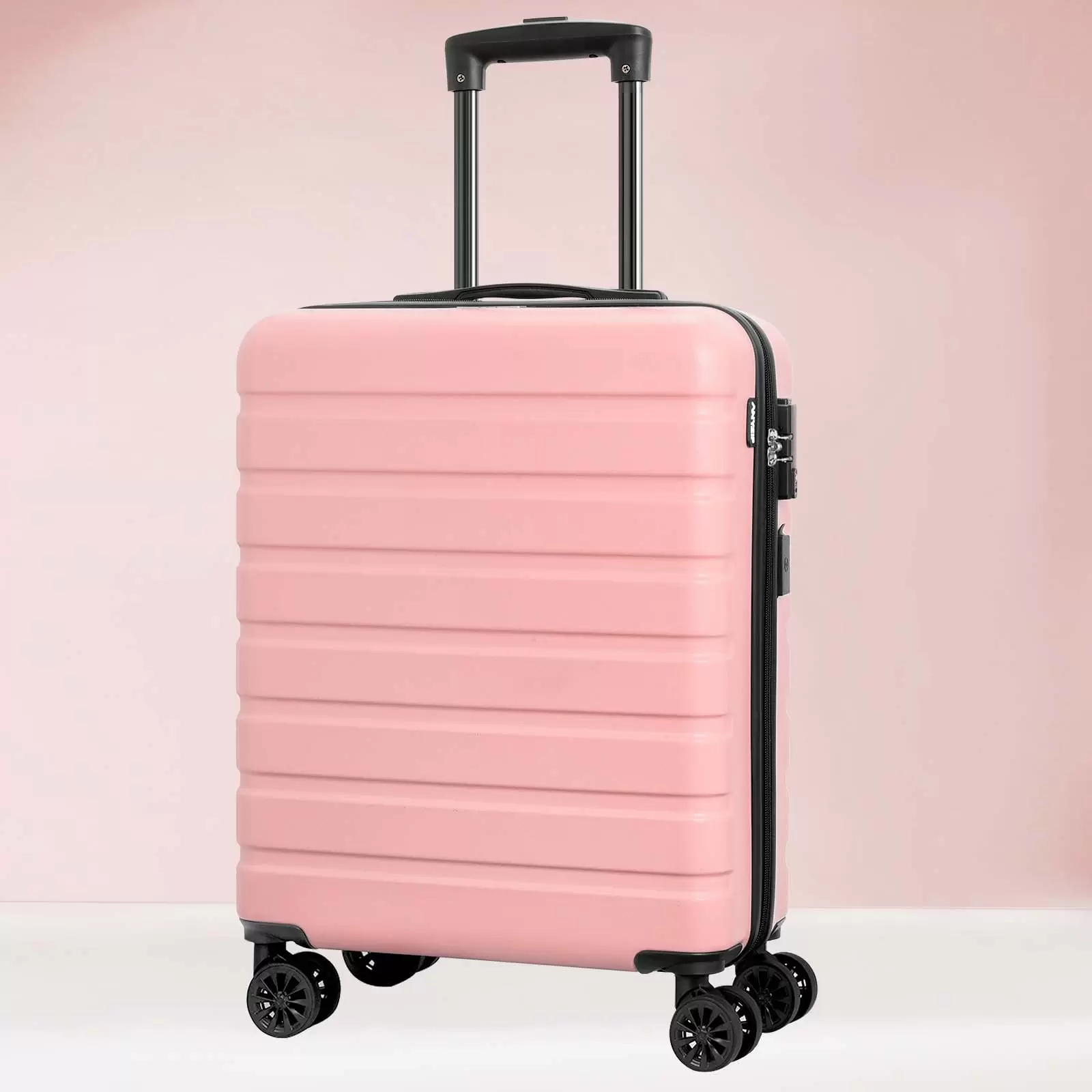 AMZFUN Carry On Luggage. 20 Hardside PC+ABS Lightweight USB Suitcase with 360?? Wheels. TSA Lock. Airline Approved Luggage. Pink