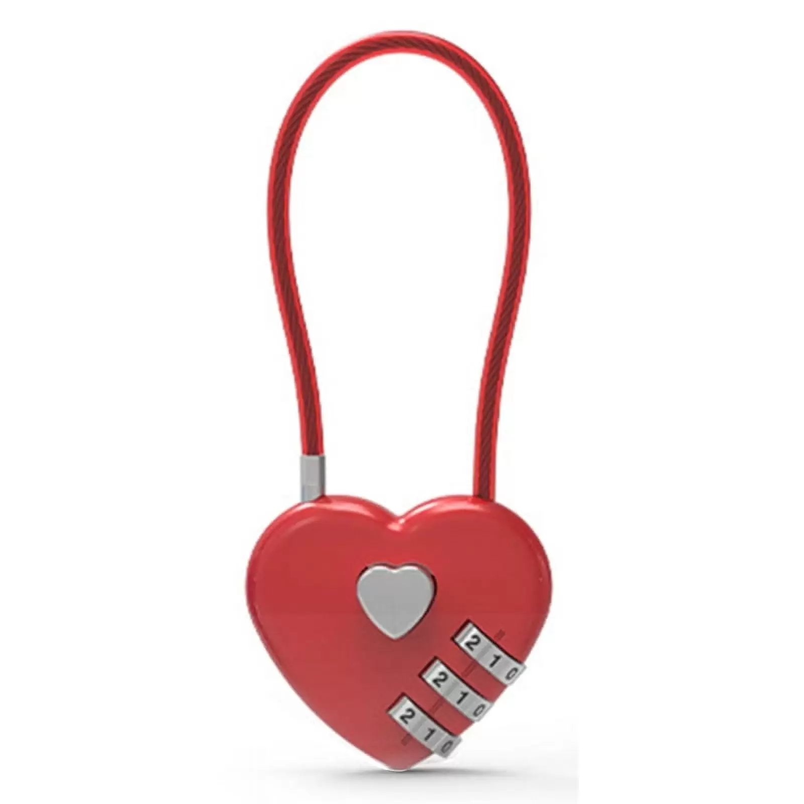 AOOOWER Zinc Alloy Wire Rope Password Lock Mini Love Heart Shape Password Padlock Travel Luggage Package Password Lock