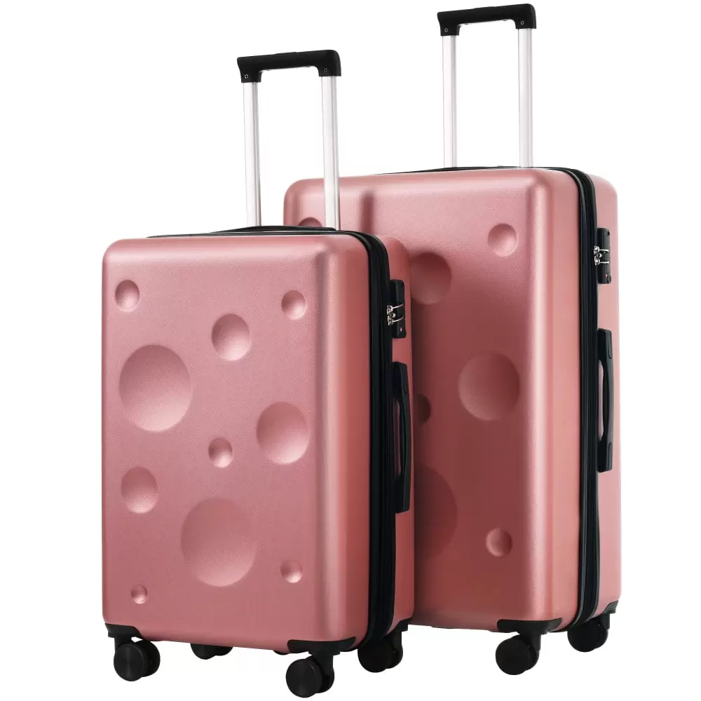 ARCTICSCORPION 2 Pieces Hardshell ABS Luggage Sets. 24+28 Expandable Suitcase with Spinner. TSA Lock for Travel. Pink