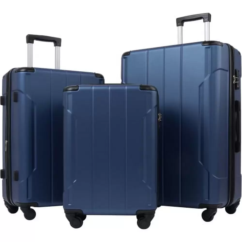 ARCTICSCORPION 3 Piece Hardshell Luggage Set. Hardside Lightweight Fashion ABS Suitcase with Spinner Wheels & TSA Lock. Lightweight Carry-On Suitcases Set. 20 24 28. Blue