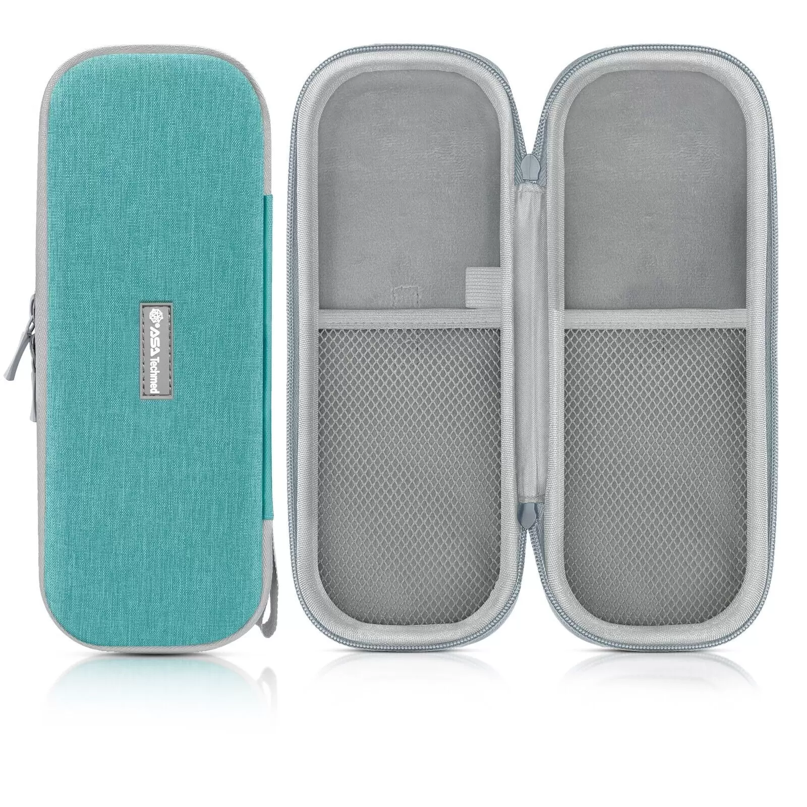 ASATechmed Stethoscope Case fits 3M Littmann Stethoscope - Includes Mesh Pocket for Accessories (Turquoise / Grey)