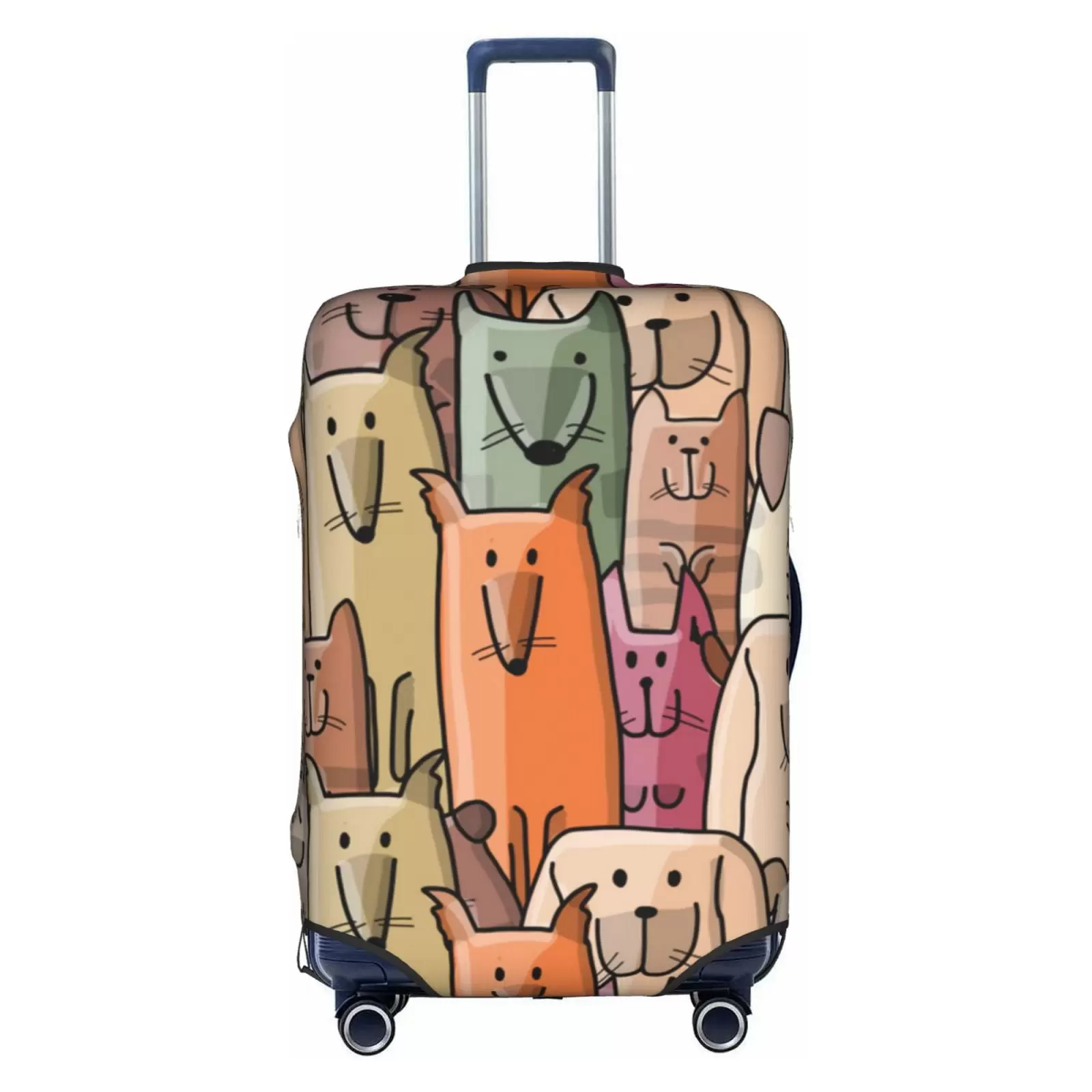 Adobk Funny Dogs Family Luggage Protector Suitcase Cover. Stretch Suitcase Cover. Washable Luggage Covers For Suitcase For Women And Men. Travel Accessories-Small