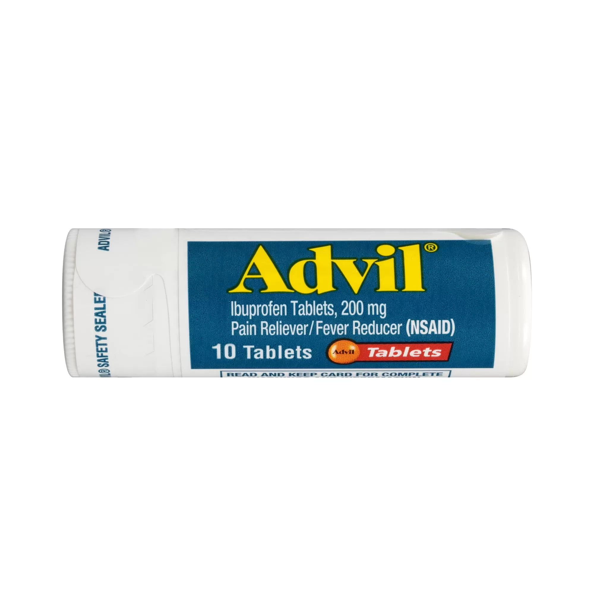 Advil Pain Relievers and Fever Reducer Coated Tablets. 200 Mg Ibuprofen. 10 Count