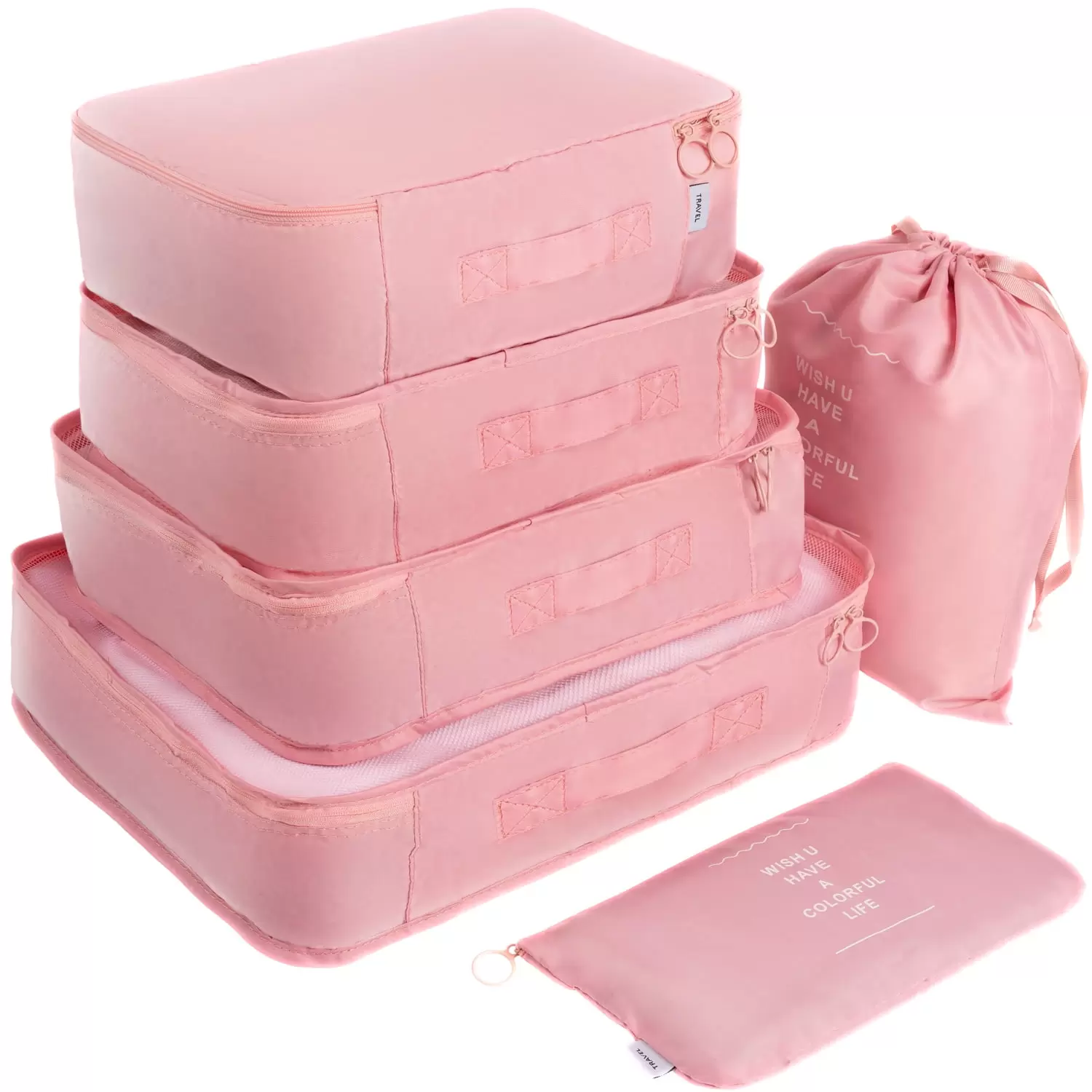 Adwaita 6 Set Packing Cubes. Travel Luggage Packing Organizers