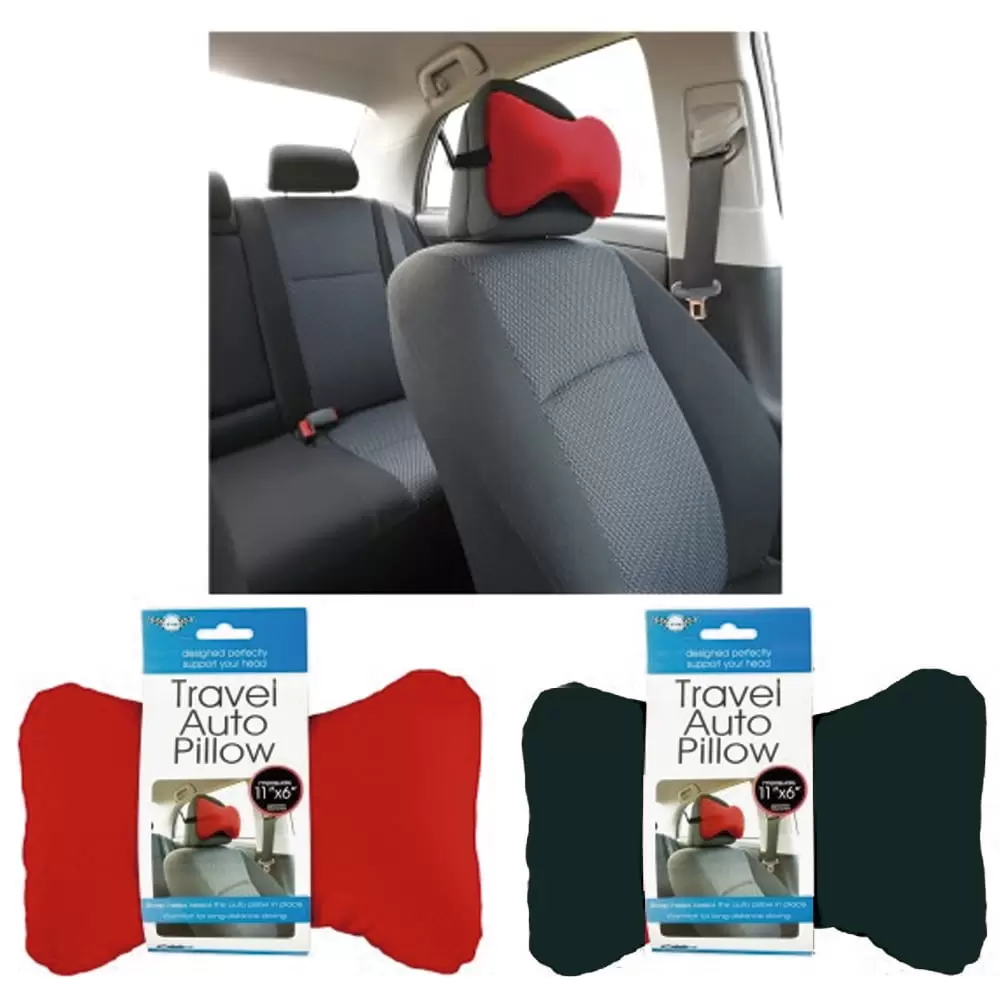 AllTopBargains 2PC Car Travel Auto Headrest Neck Seat Cushion Support Pillow Rest Sleep Comfort