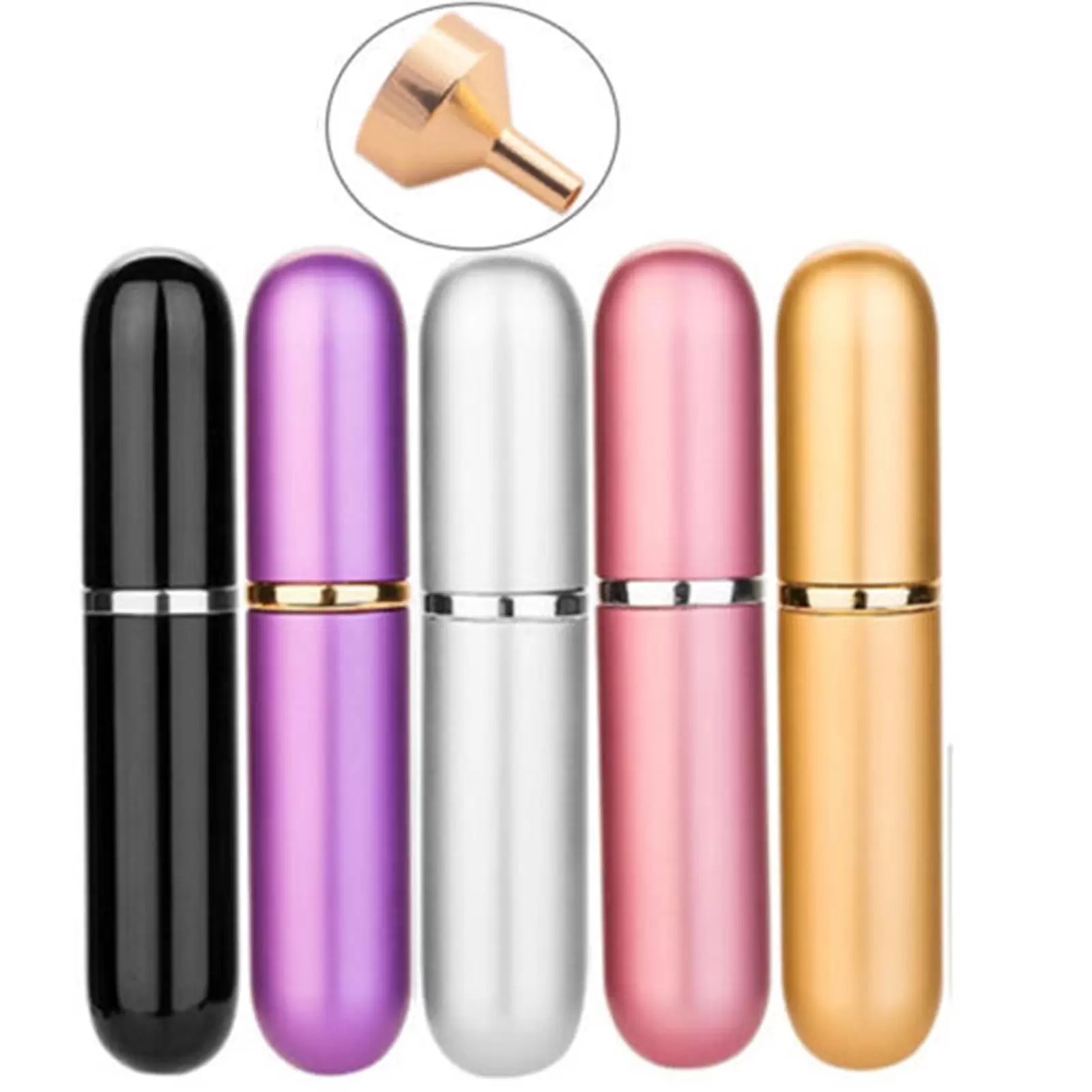 Alued 5Packs 6ml Travel Refillable Perfume Atomizer Bottle for Spray Scent Pump Case