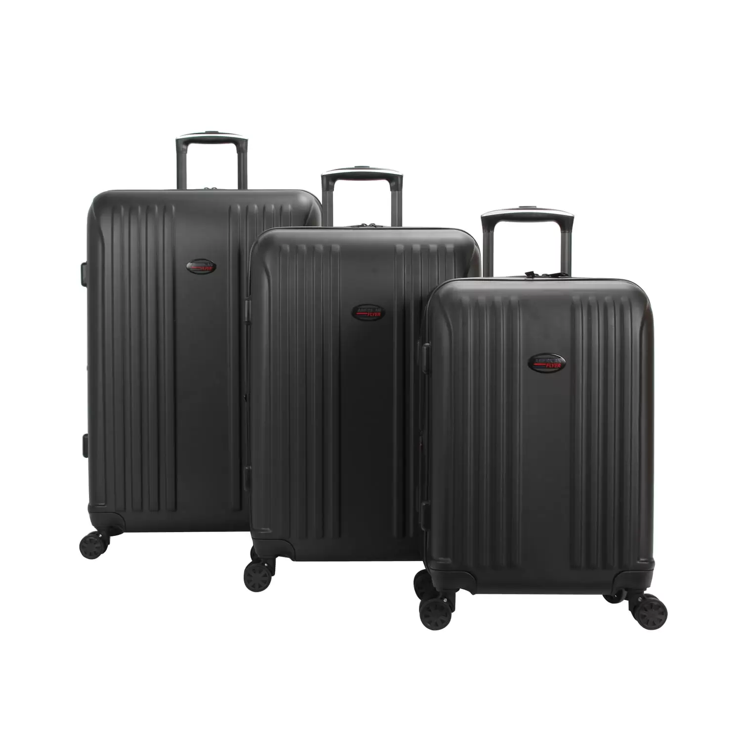 American Flyer Moraga 3-Piece Hardside Spinner Luggage Set in Black